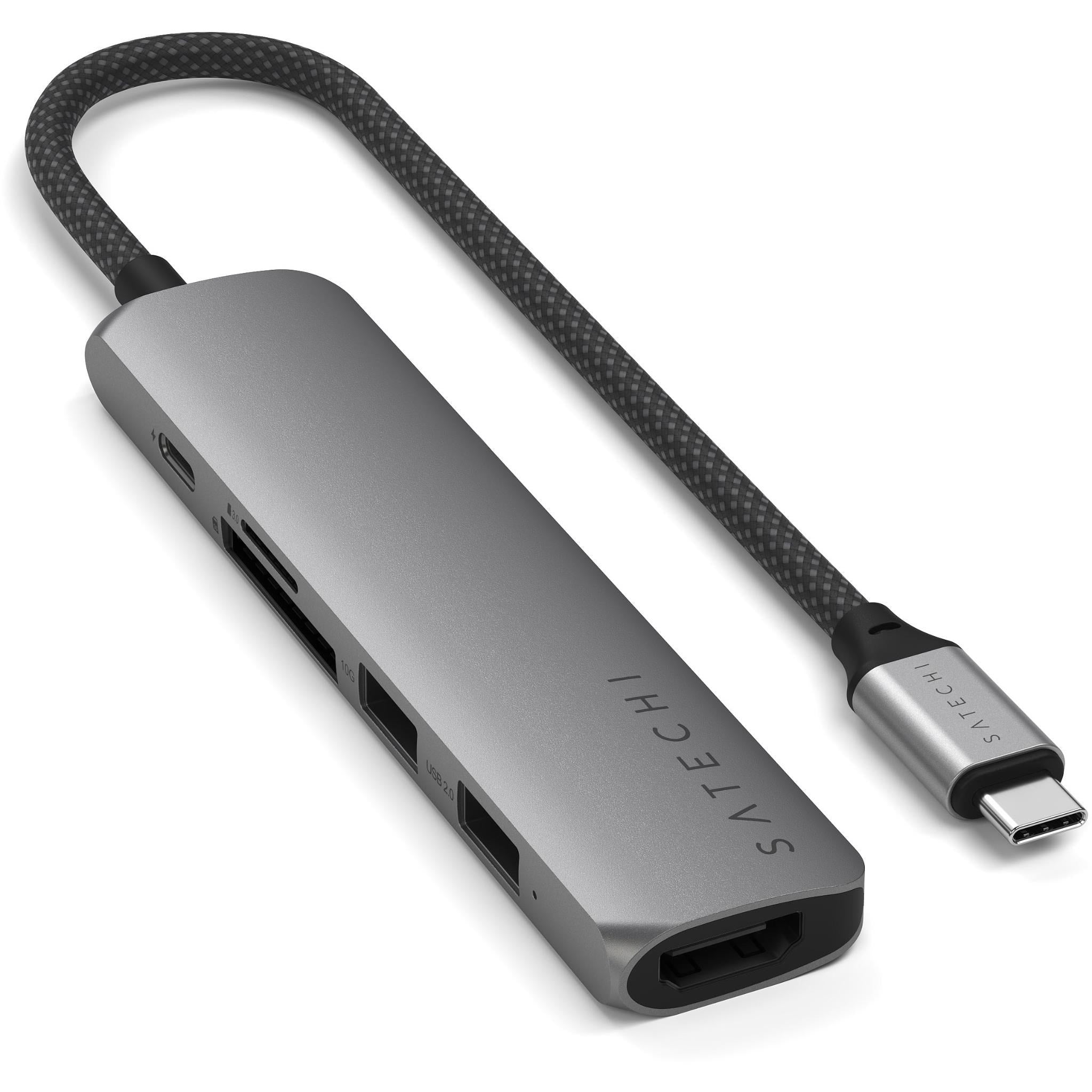 Satechi 6-in-1 USB-C Slim Multiport Adapter 4K (Space Grey)