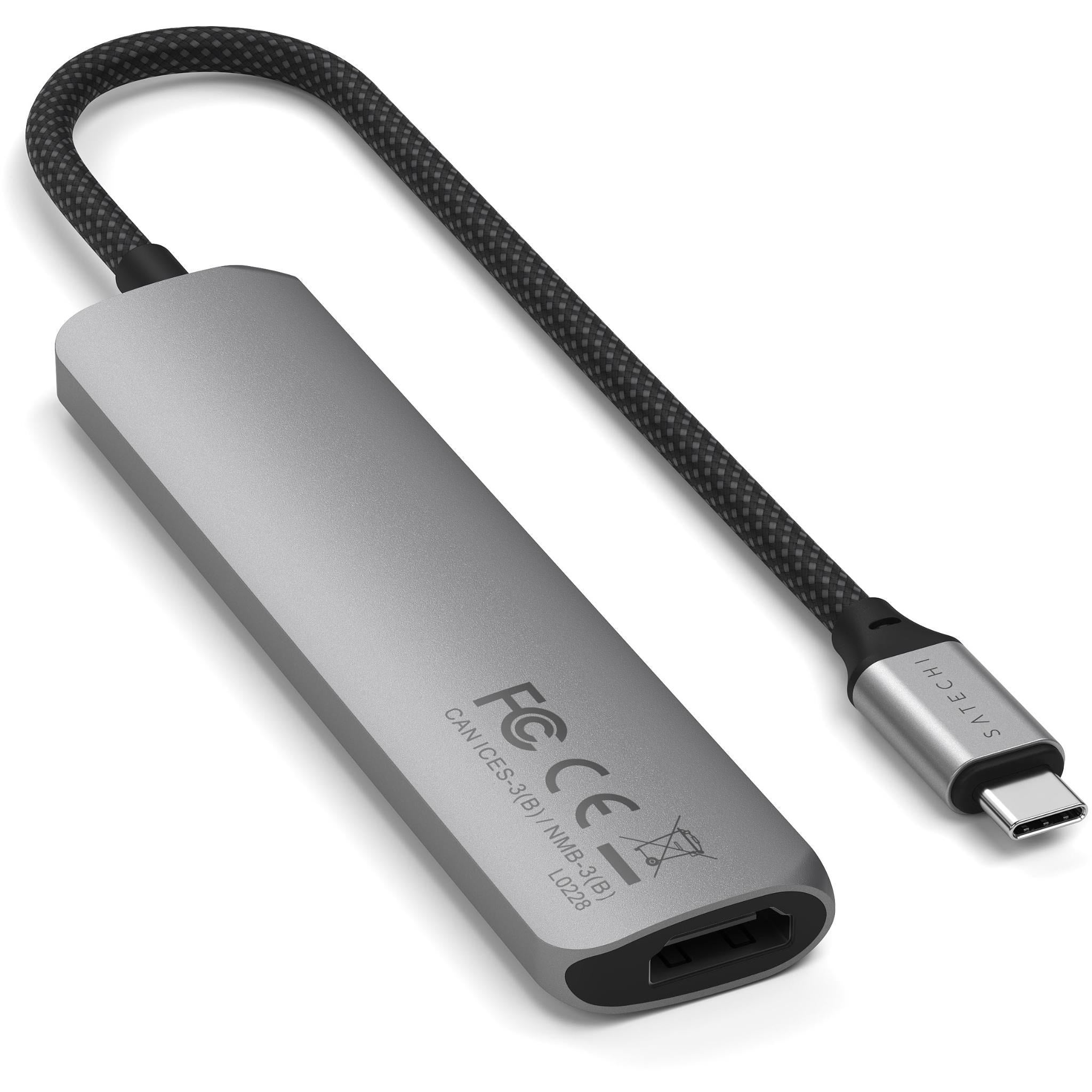 Satechi 6-in-1 USB-C Slim Multiport Adapter 4K (Space Grey)
