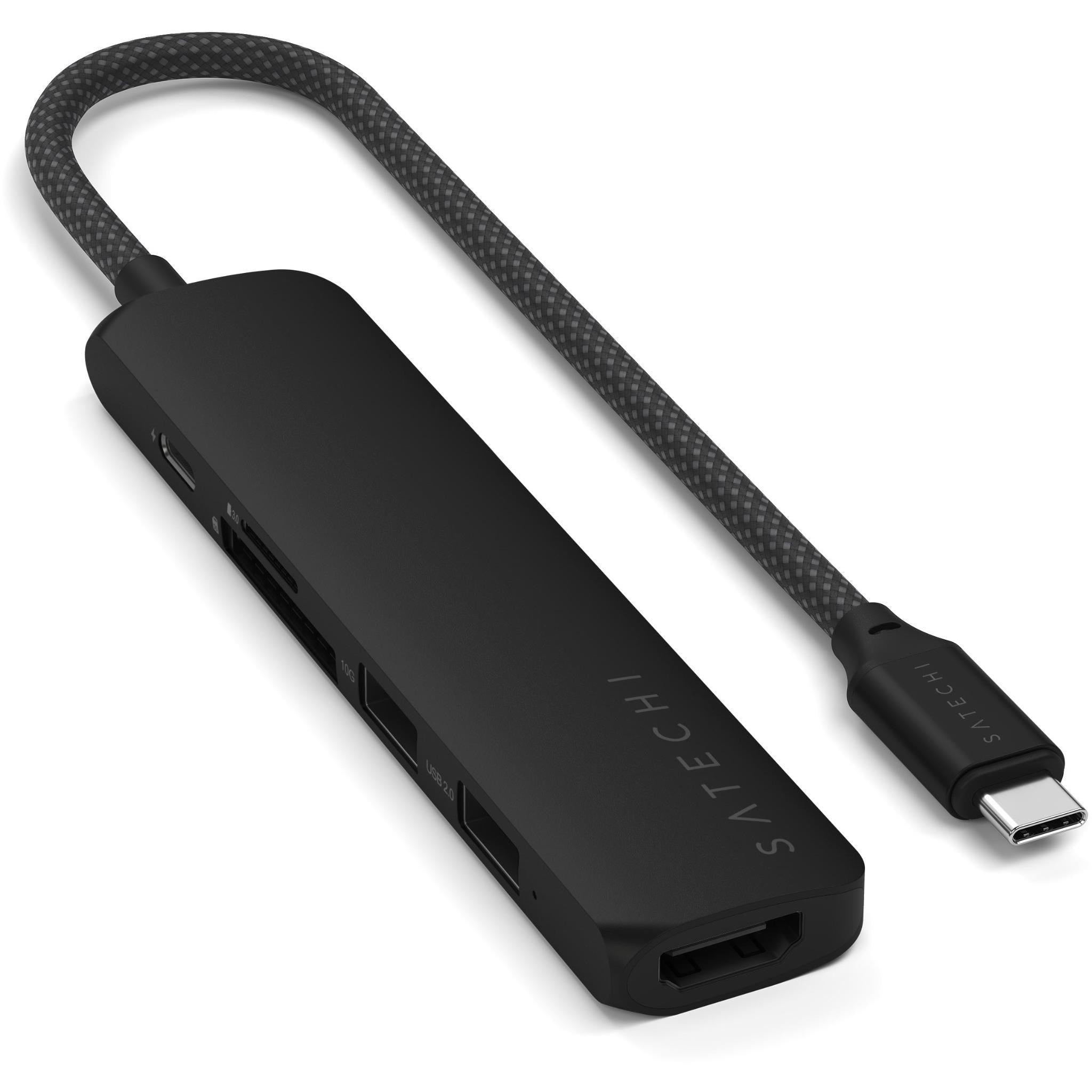 SatechiI 6-in-1 USB-C Slim Multiport Adapter 4K (Black)