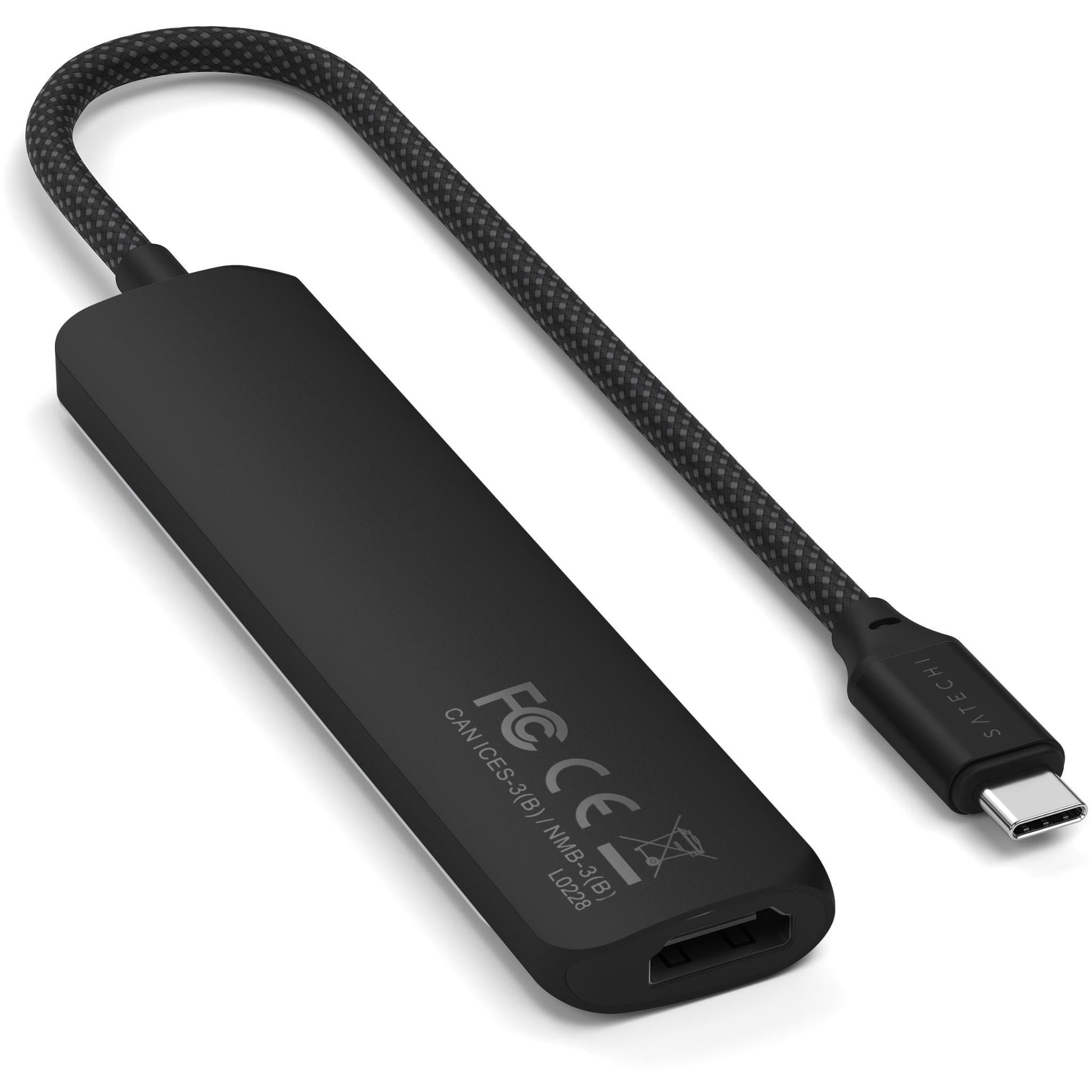 SatechiI 6-in-1 USB-C Slim Multiport Adapter 4K (Black)