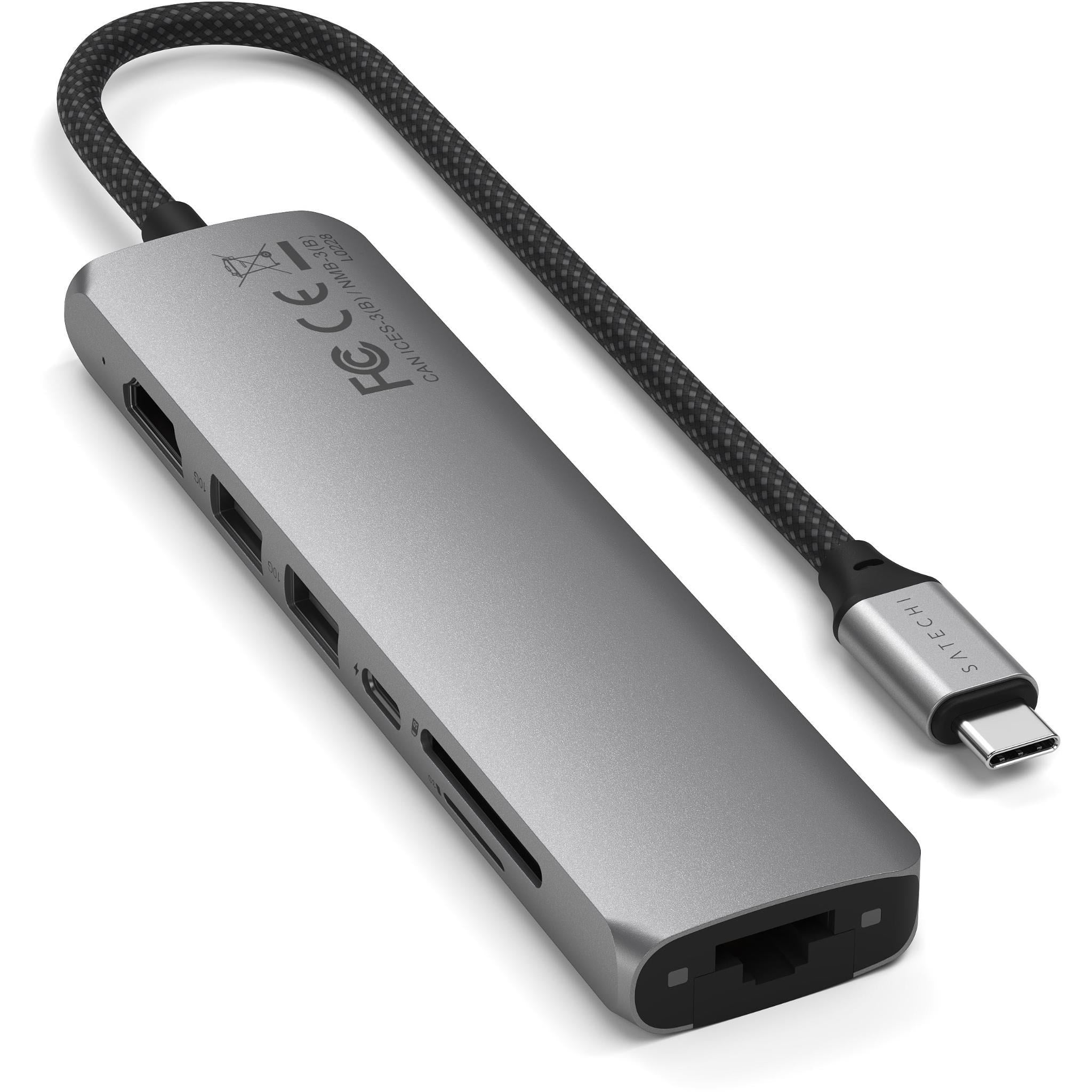 Satechi 7-in-1 USB-C Slim Multiport Adapter 4K (Space Grey)