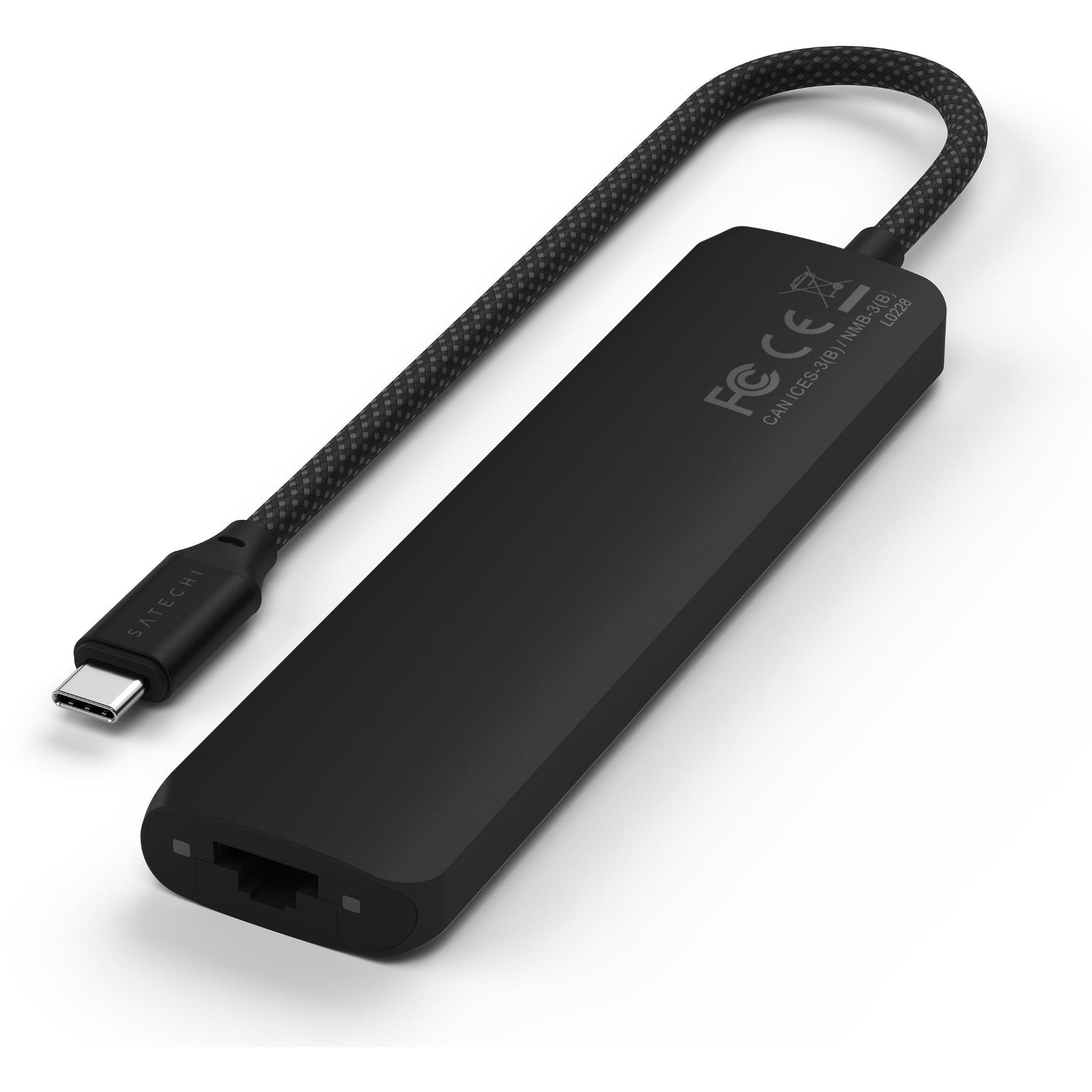Satechi 7-in-1 USB-C Slim Multiport Adapter 4K (Black)