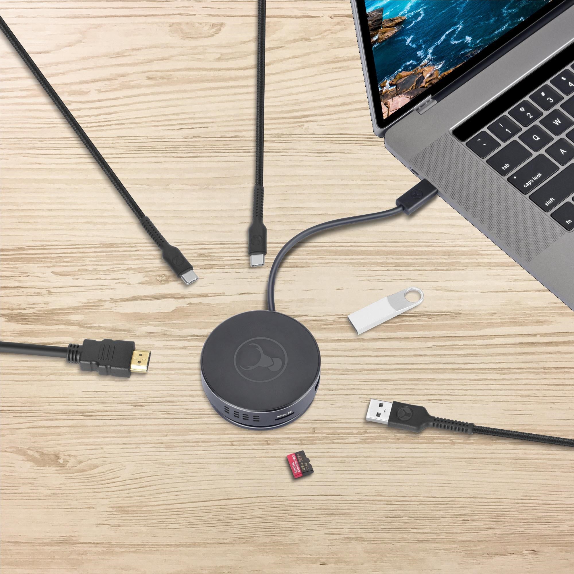 Bonelk USB-C to 6-in-1 Multiport Travel Hub (Black)