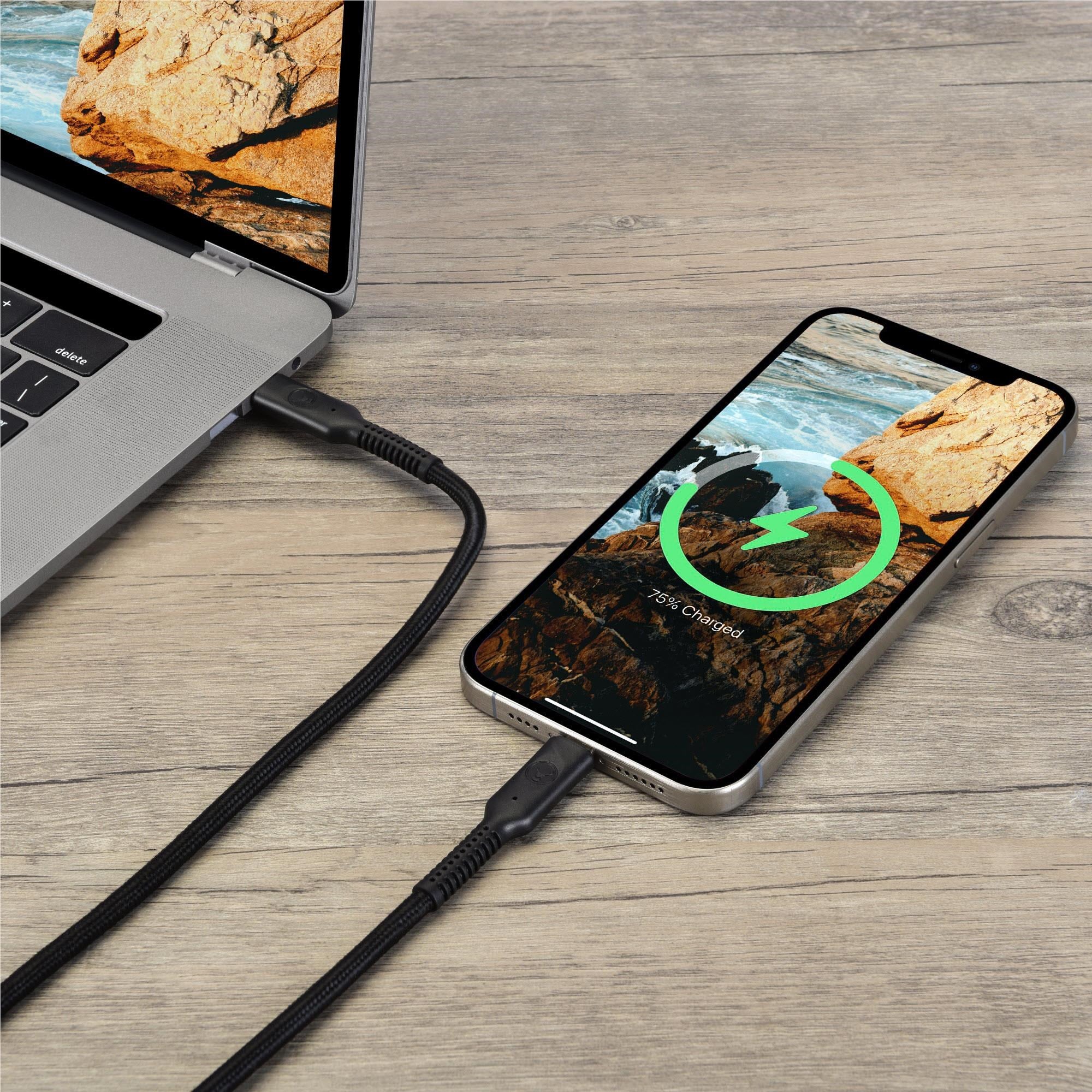 Bonelk Easy-Grip USB-C to USB-C. 240W/40Gbps. 8K 60Hz. 1.5m (Black)