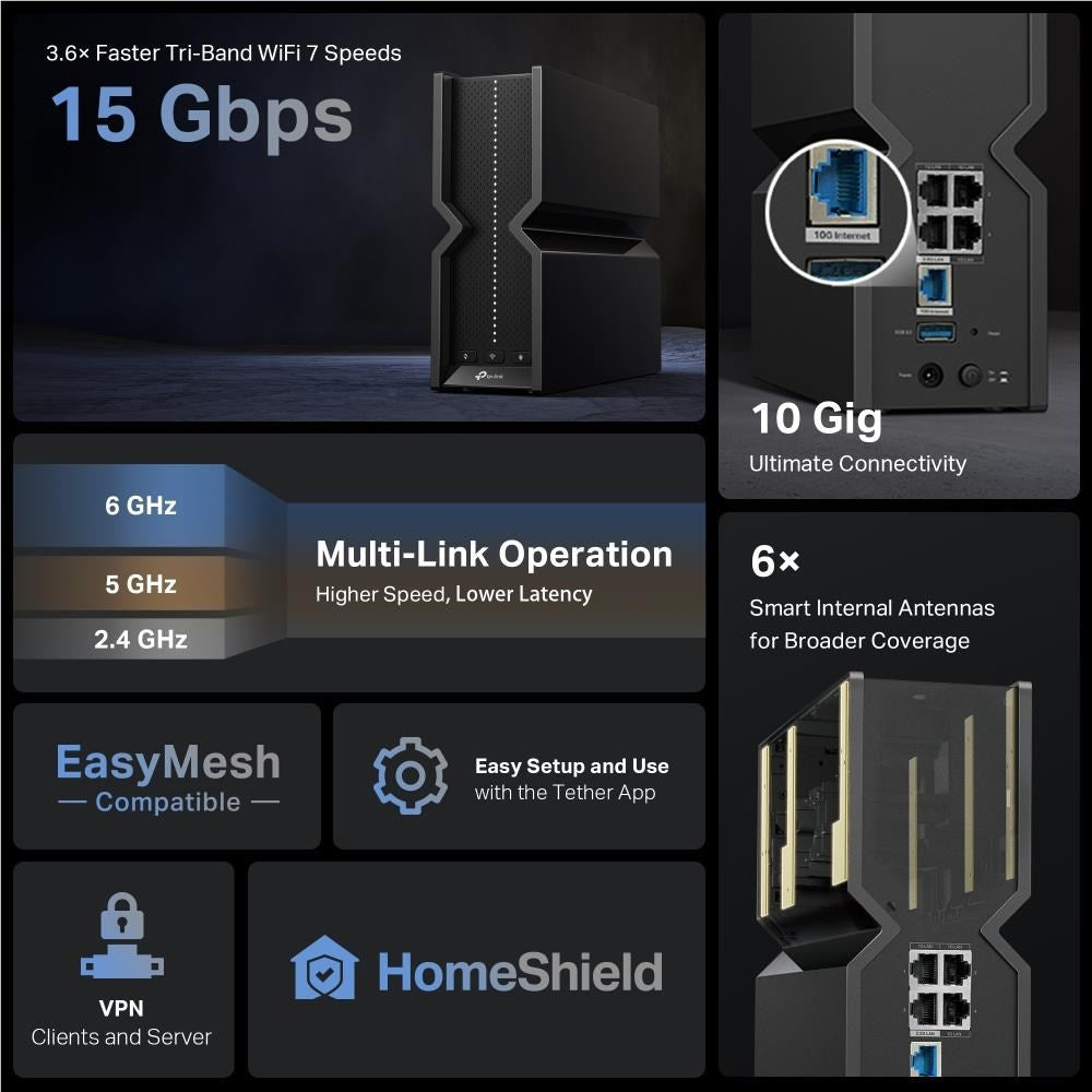TP-Link BE15000 Tri-Band Wi-Fi 7 Router