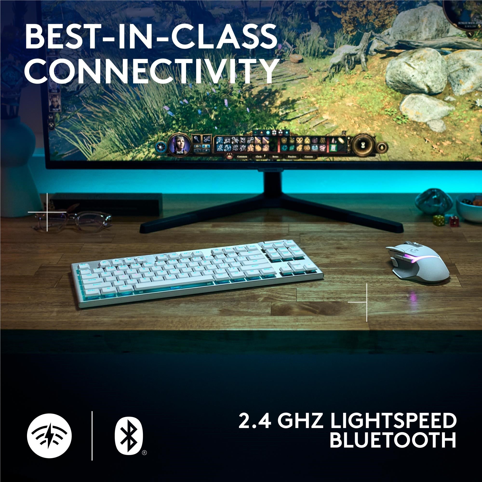 Logitech G915 X LIGHTSPEED TKL Low-Profile Wireless Gaming Keyboard (White)