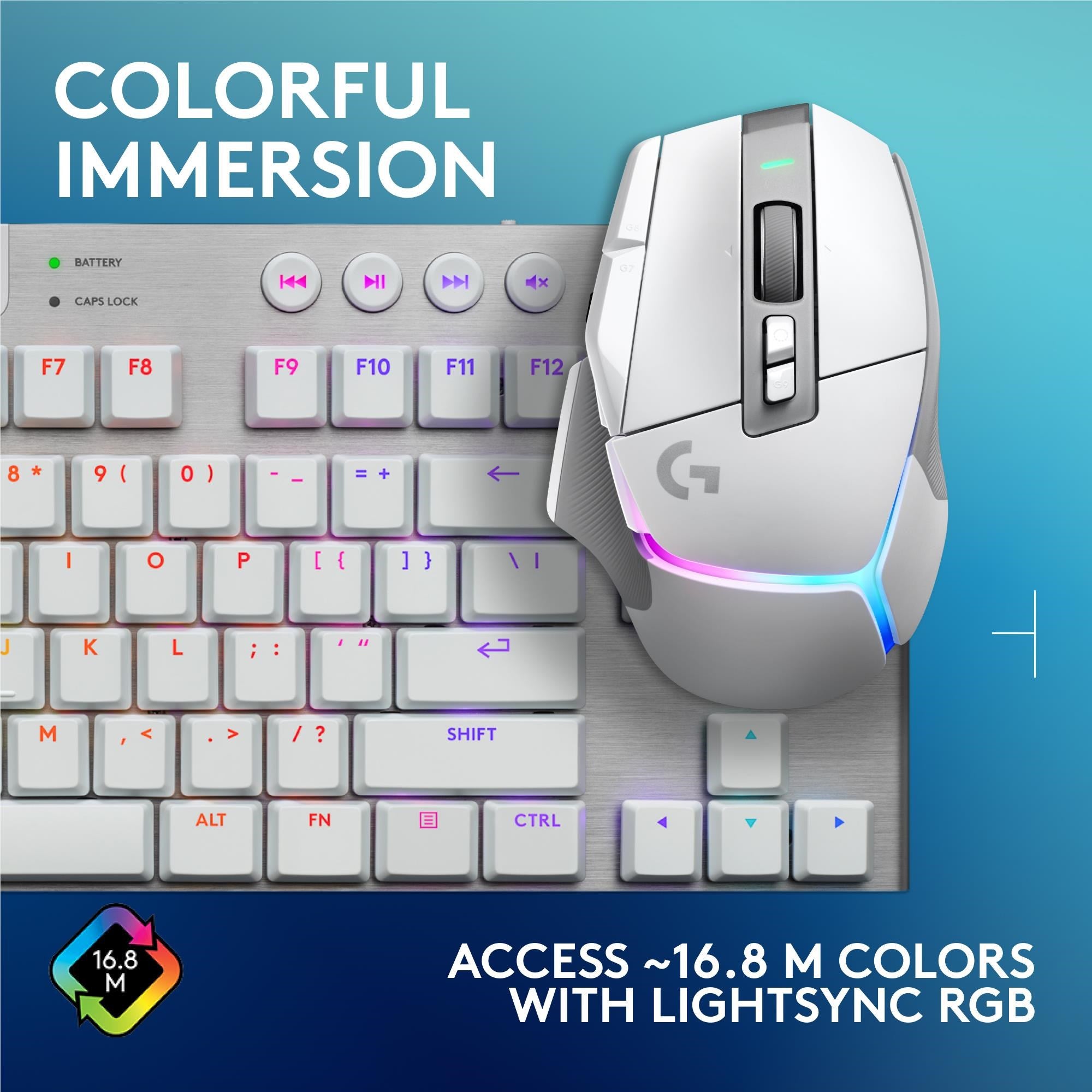 Logitech G915 X LIGHTSPEED TKL Low-Profile Wireless Gaming Keyboard (White)