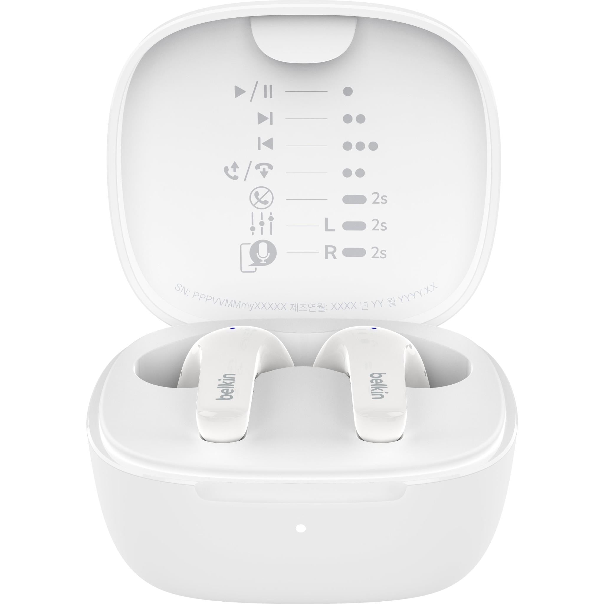 Belkin SoundForm Motion 2 True Wireless Headphones (White)