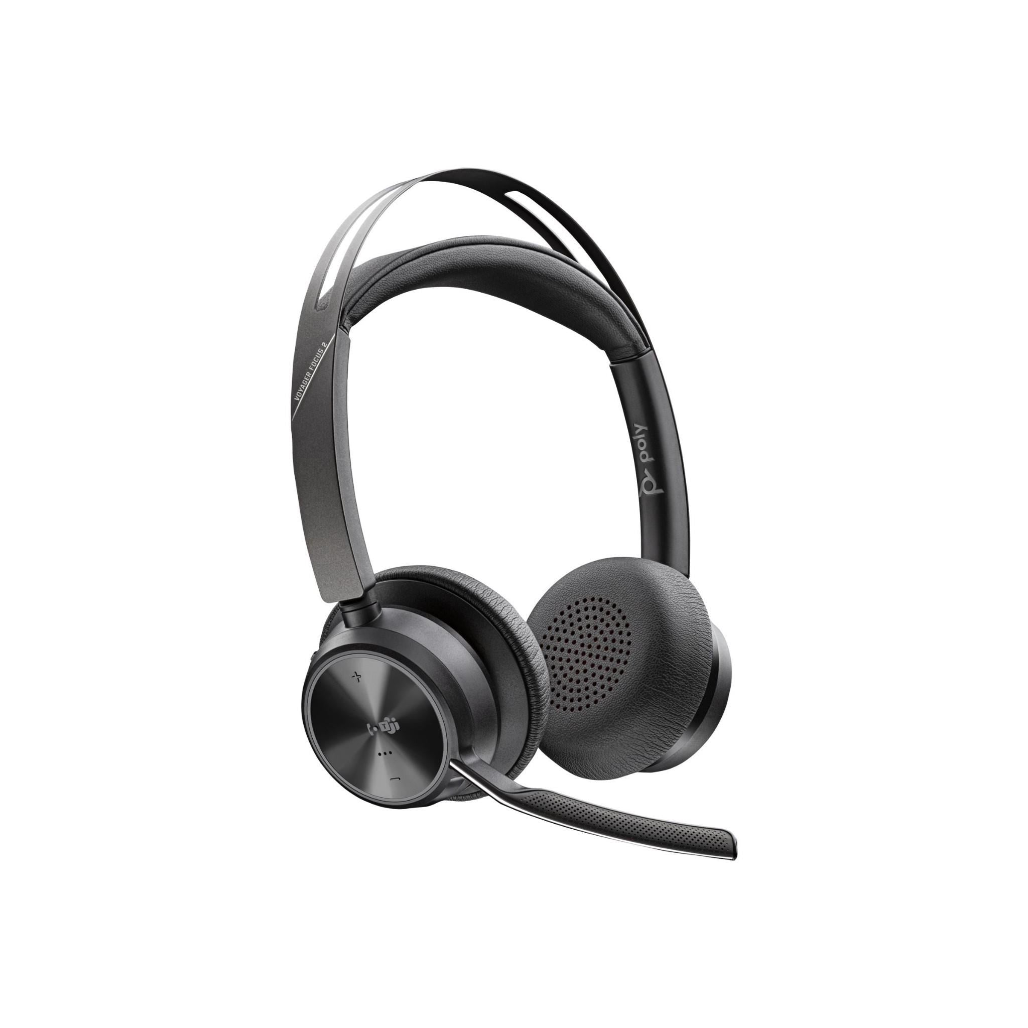 HP 9T9J6AA Poly Voyager Focus 2 MS Stereo Headset +USB-C/A Adapter +Charging Stand