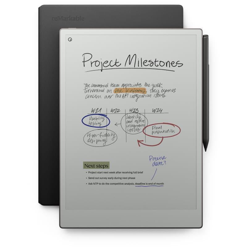 reMarkable Paper Pro with MarkerPlus and BookFolio Pro Leather (Black)