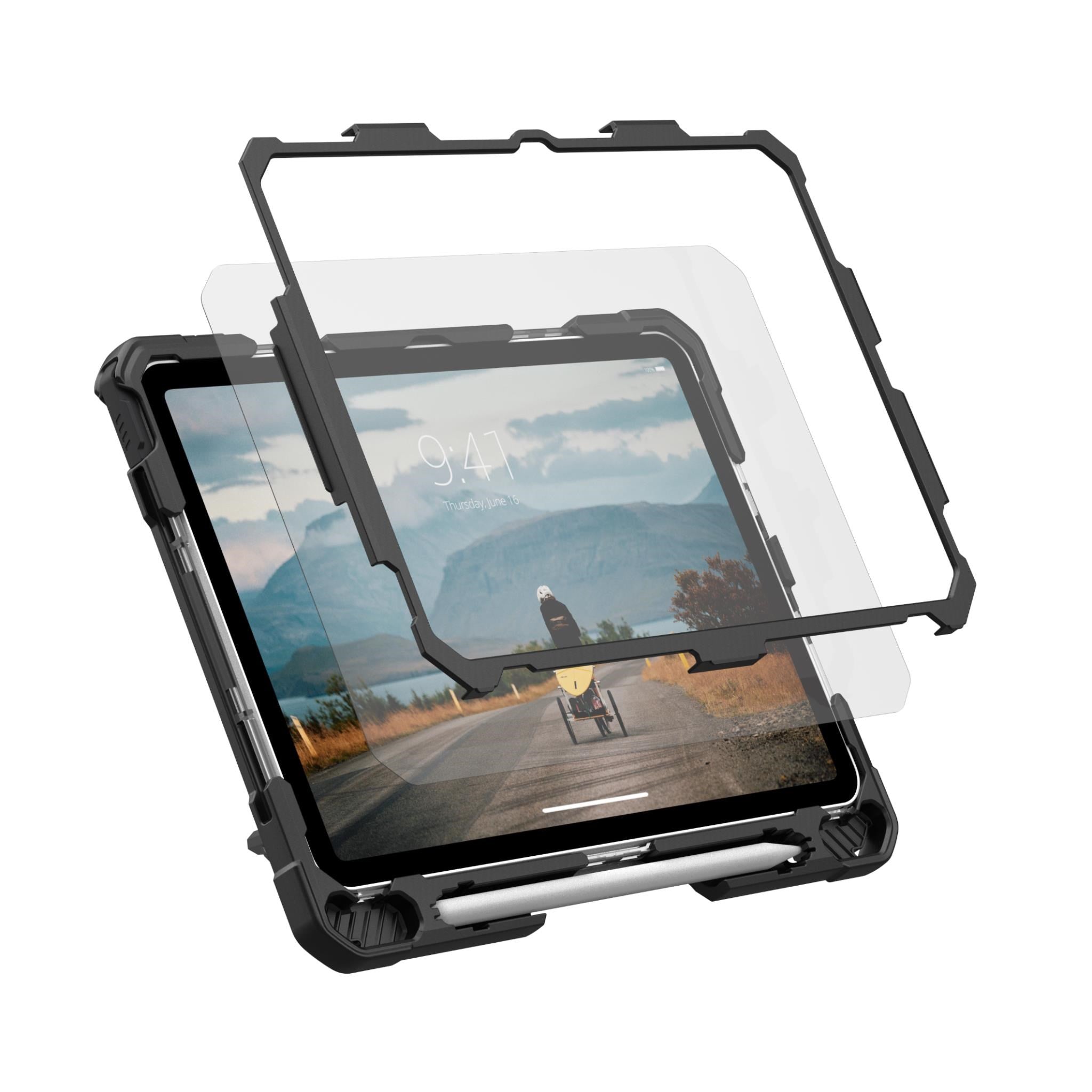 UAG 90061170 Plasma Series iPad A16/10.9' Gen10 with Kickstand & Handstrap (Ice / Black)