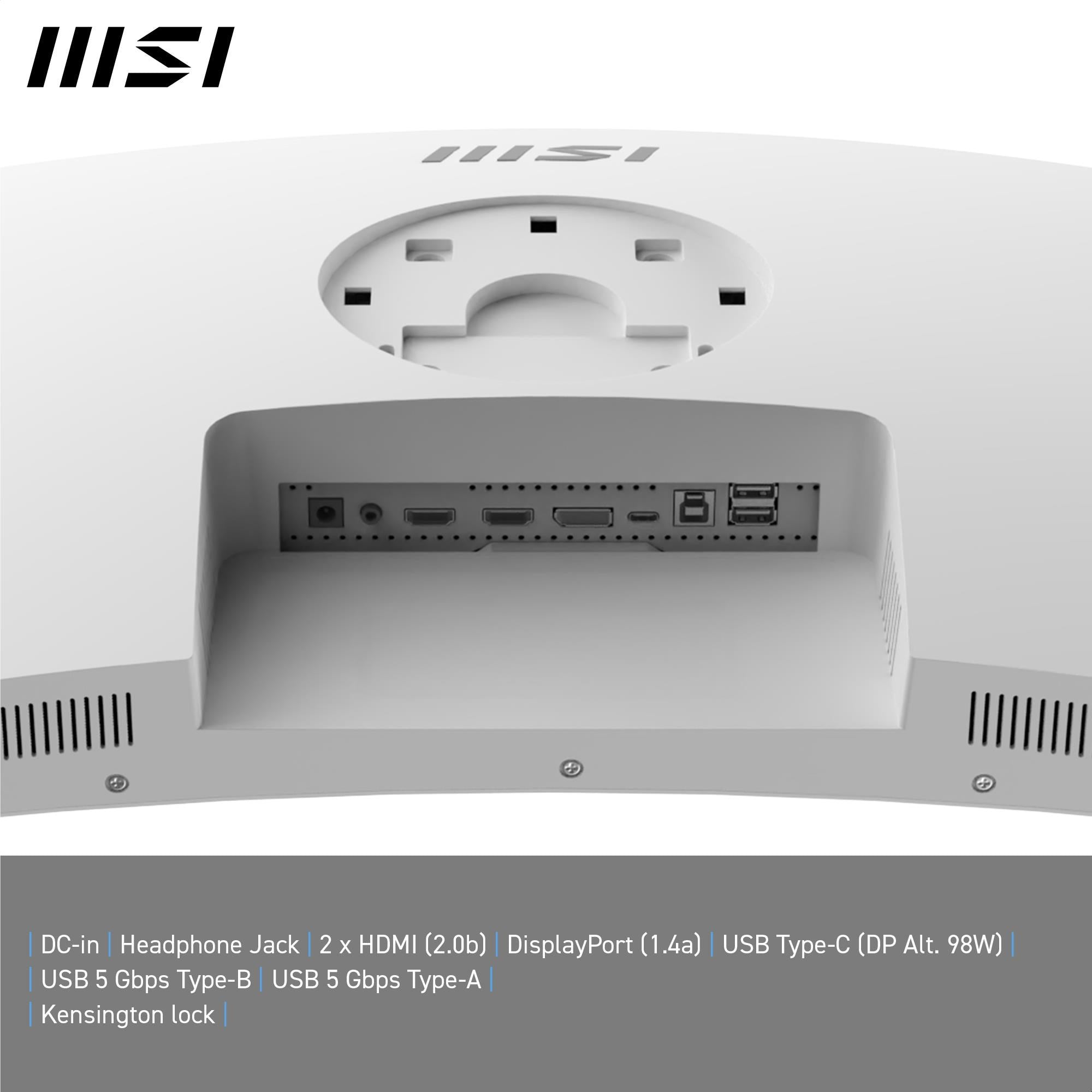 MSI Modern MD342CQPW 34' UWQHD 120Hz USB-C 98W Curved Professional Monitor (White)