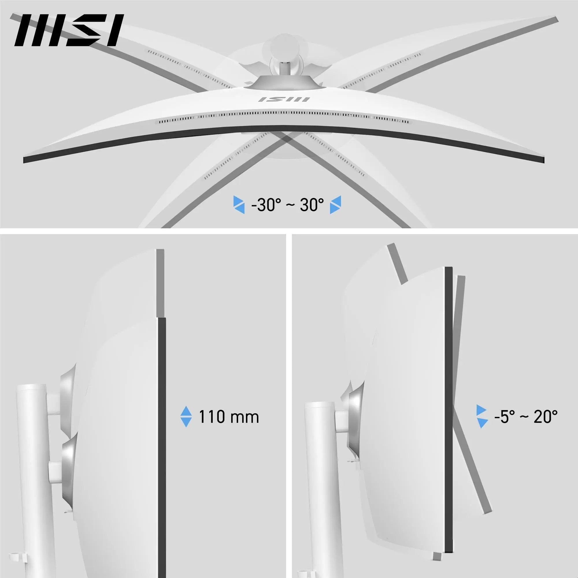 MSI Modern MD342CQPW 34' UWQHD 120Hz USB-C 98W Curved Professional Monitor (White)