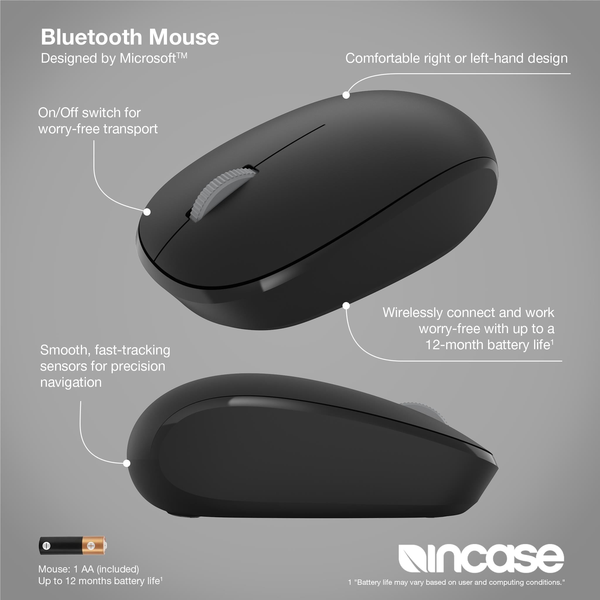 Incase Bluetooth Mouse Designed by Microsoft (Black)