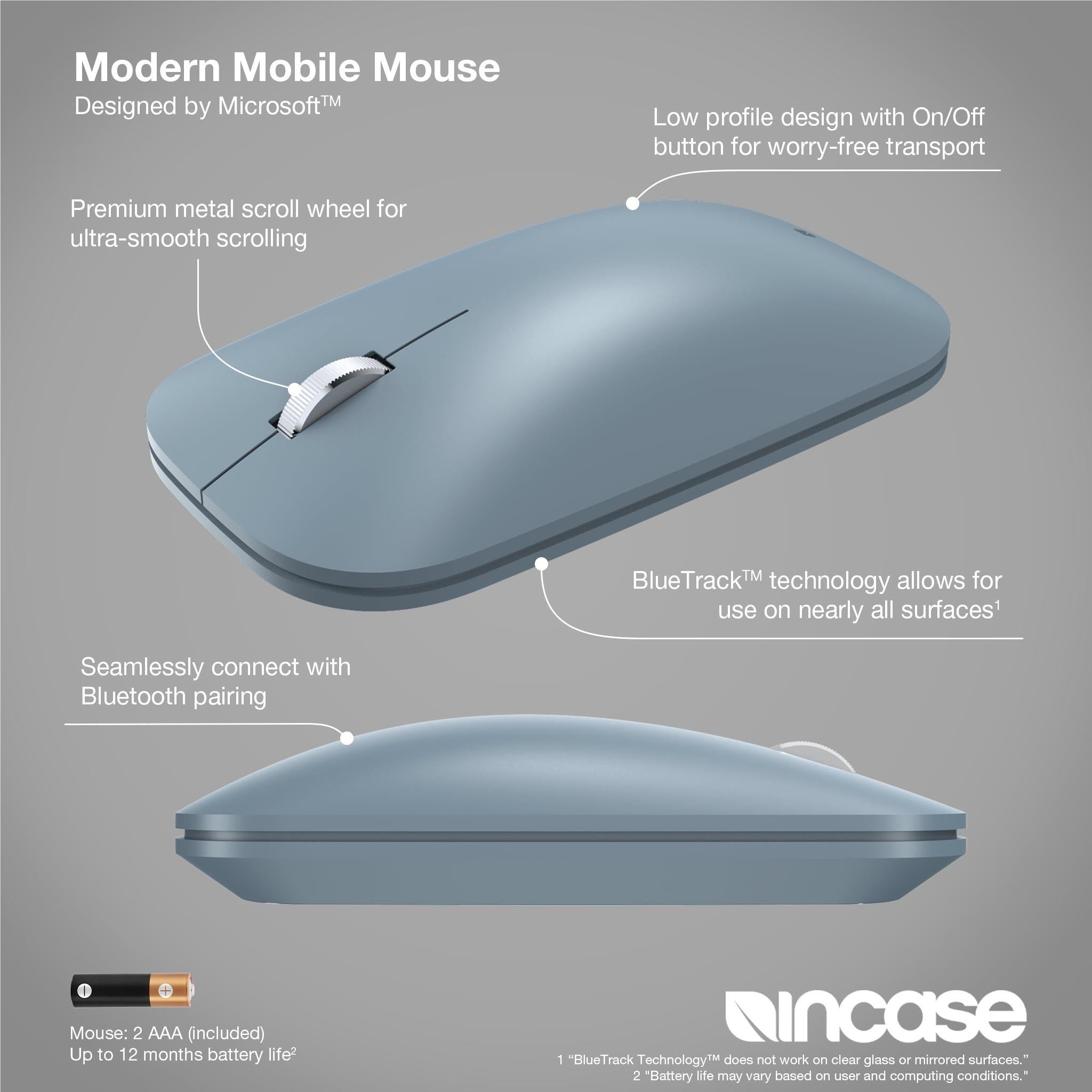 Incase Modern Mobile Mouse Designed by Microsoft (Ice Blue)