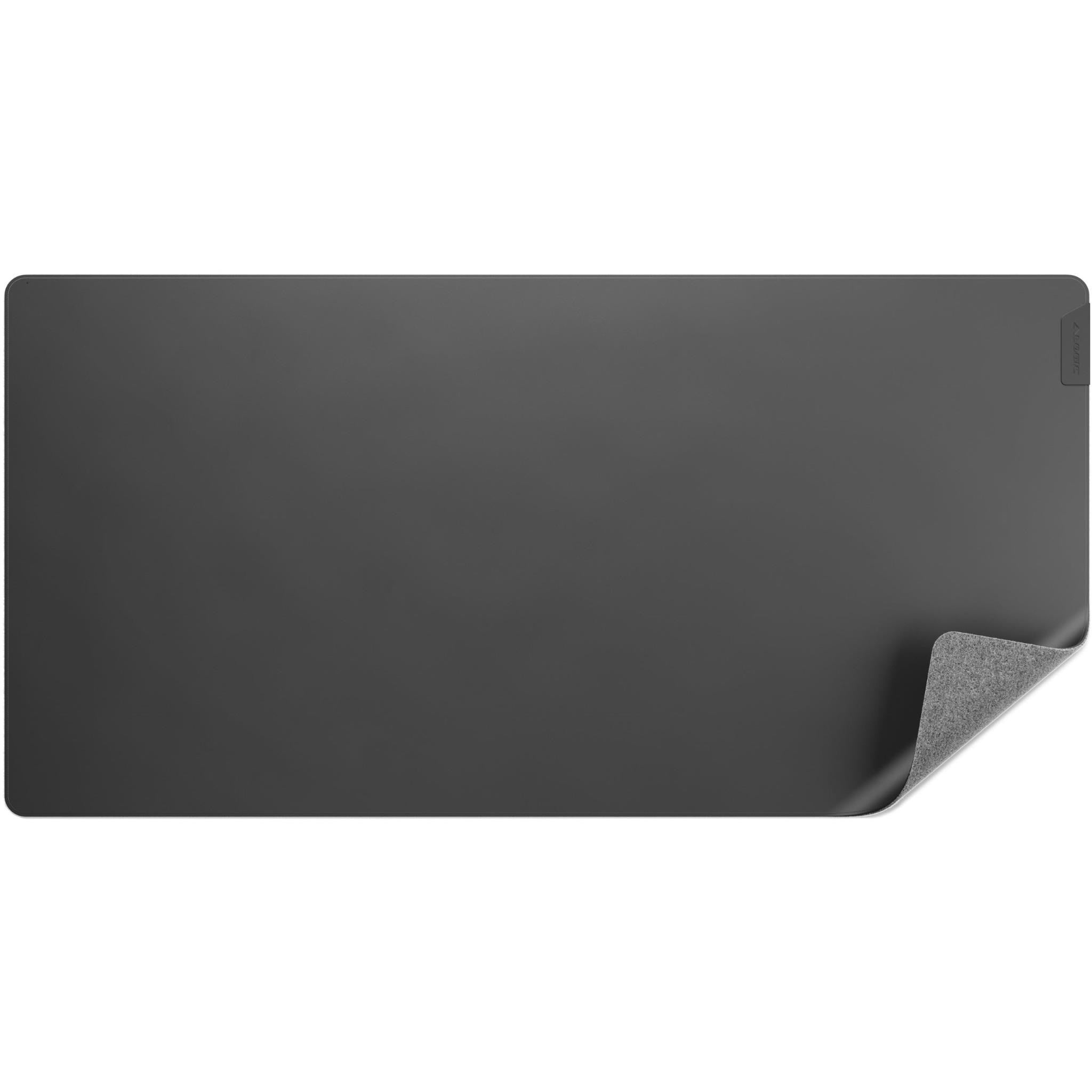 Alogic Duo Reversible Desk Mat with Premium Felt and Vegan Leather (Dark Grey/Black)