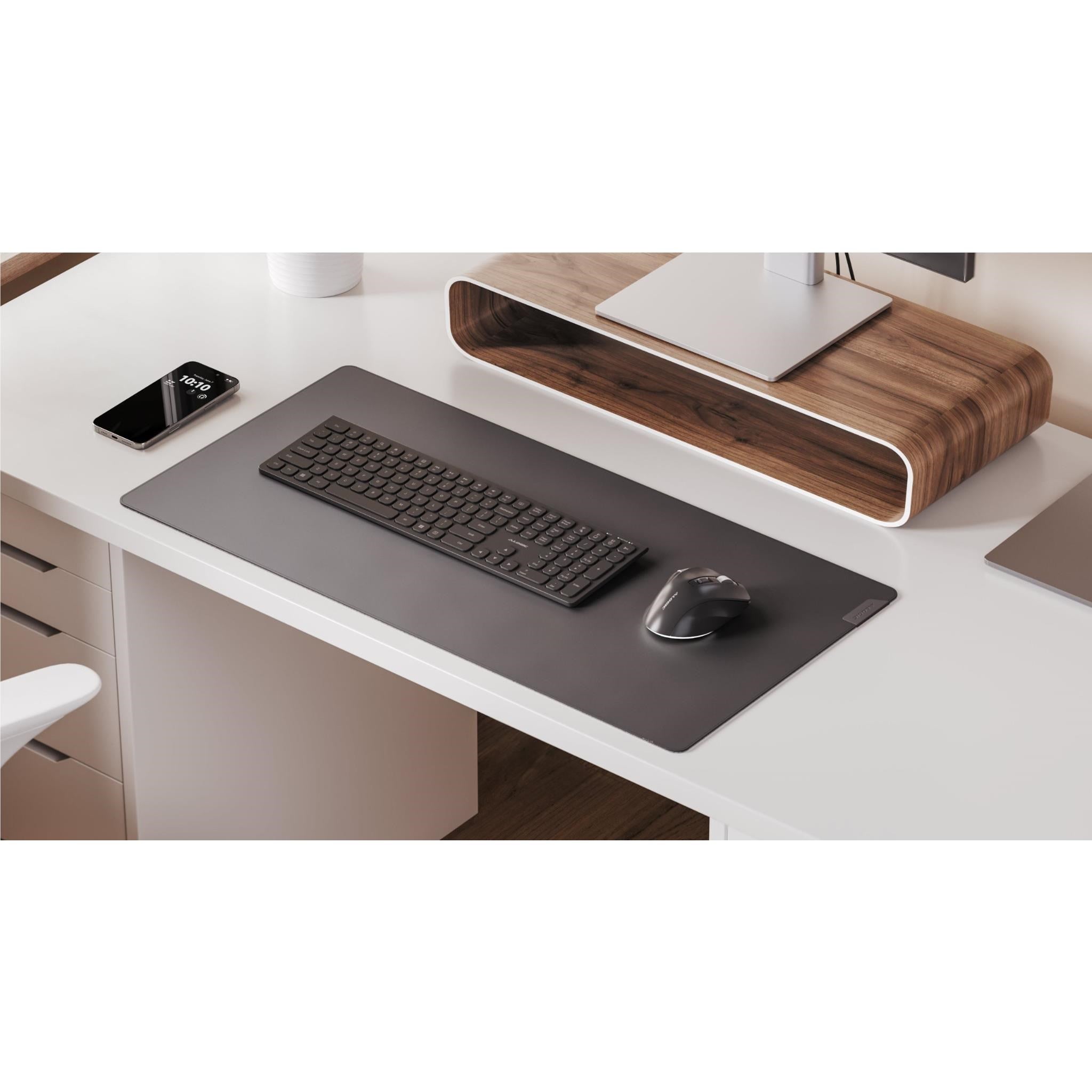 Alogic Duo Reversible Desk Mat with Premium Felt and Vegan Leather (Dark Grey/Black)