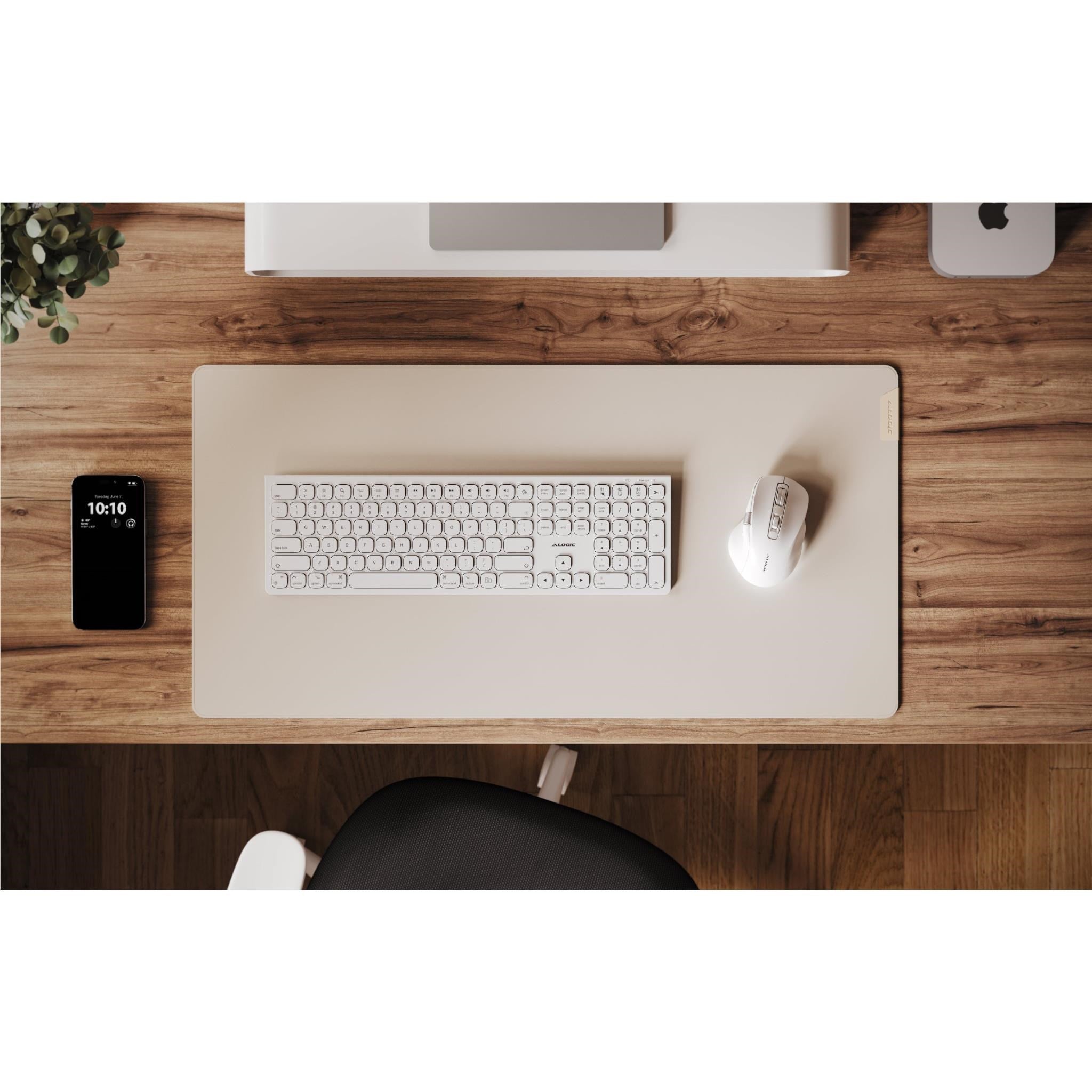 Alogic Duo Reversible Desk Mat with Premium Felt and Vegan Leather ( Light Grey/Vanilla)