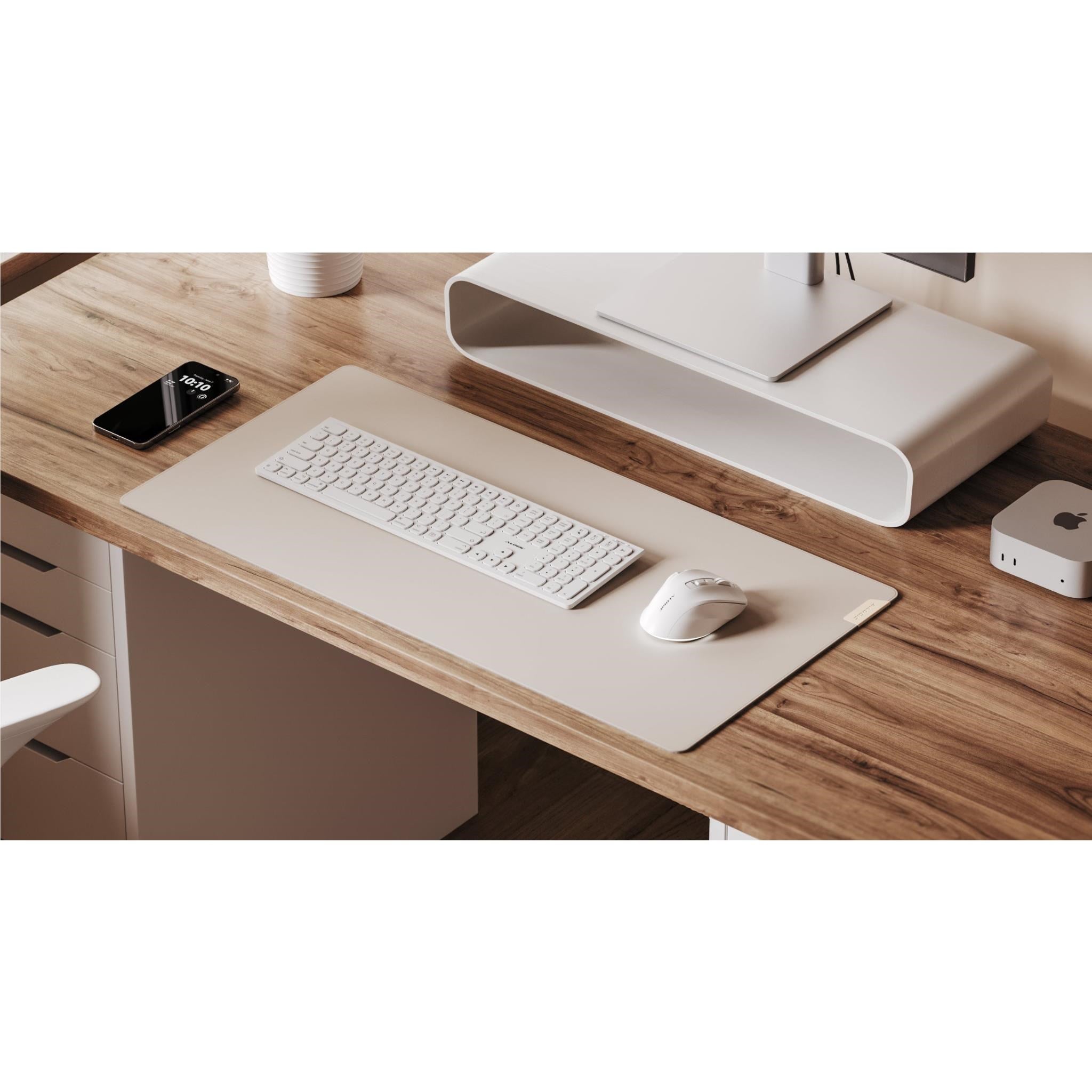 Alogic Duo Reversible Desk Mat with Premium Felt and Vegan Leather ( Light Grey/Vanilla)