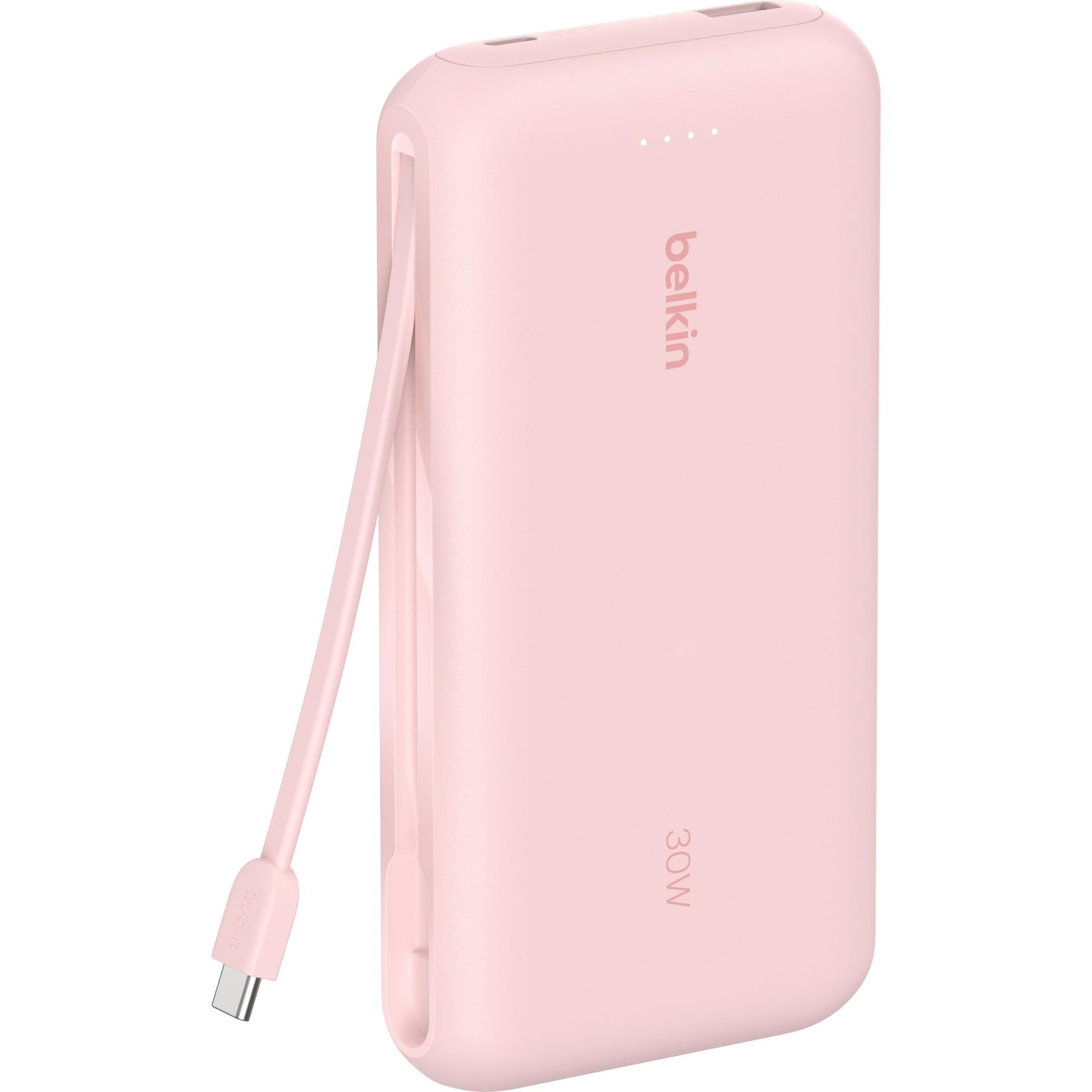 Belkin BoostCharge Power Bank 20K with Integrated Cable (Pink)