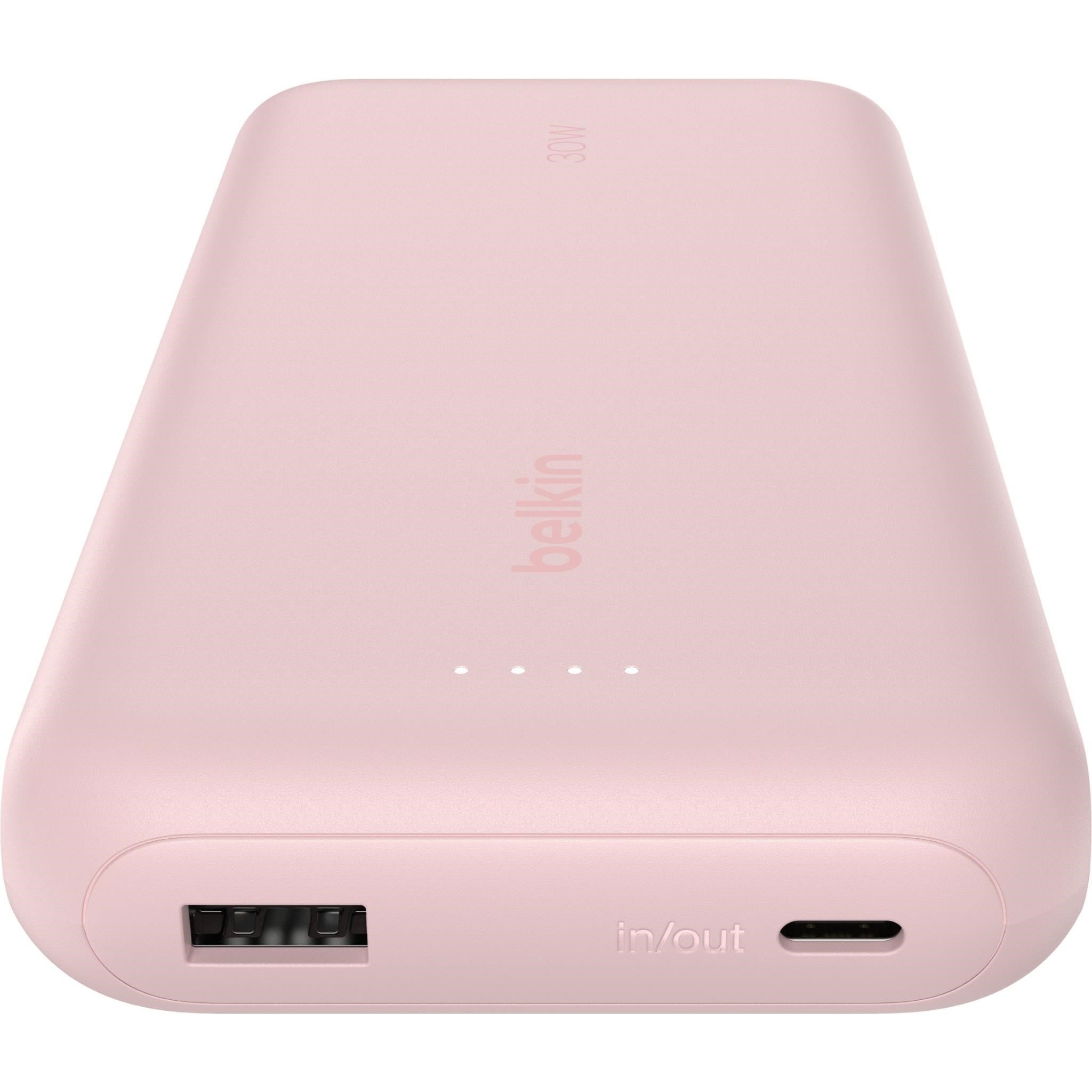 Belkin BoostCharge Power Bank 20K with Integrated Cable (Pink)