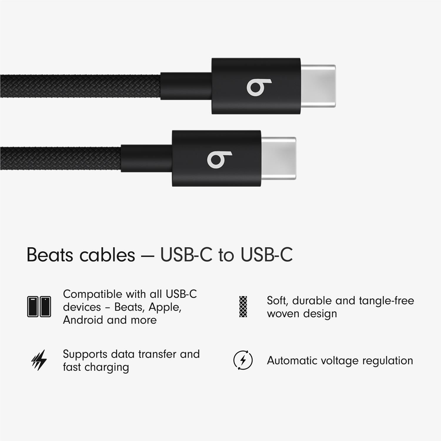 Beats USB-C to USB-C Woven Cable 1.5m (Bolt Black)