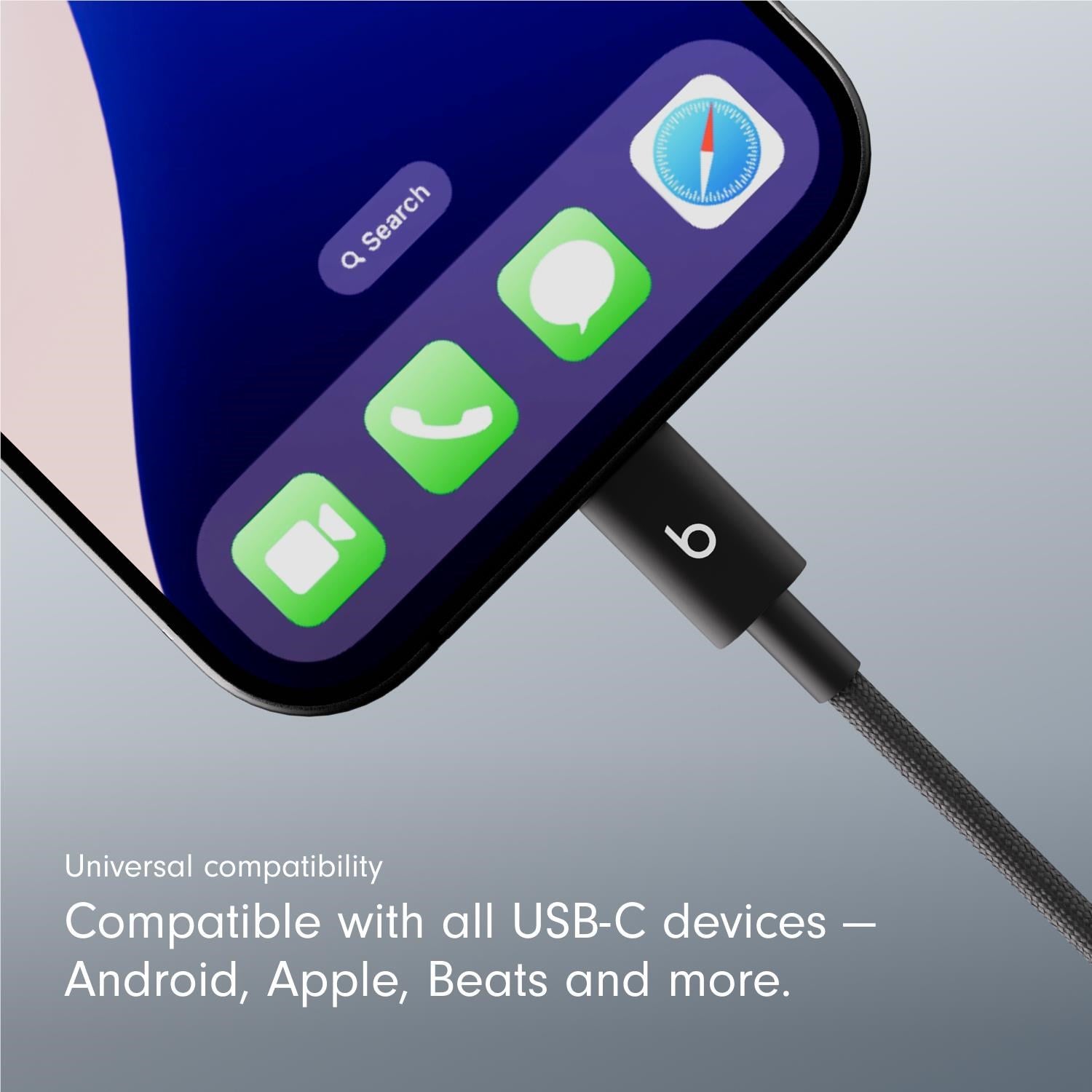 Beats USB-C to USB-C Woven Cable 1.5m (Bolt Black)