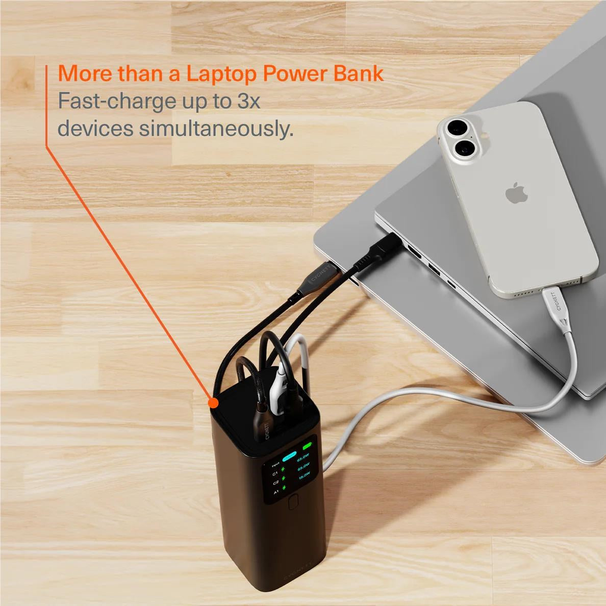 Cygnett Voyager HighPWR 27K mAH 148W Laptop Power Bank with Case (Black)