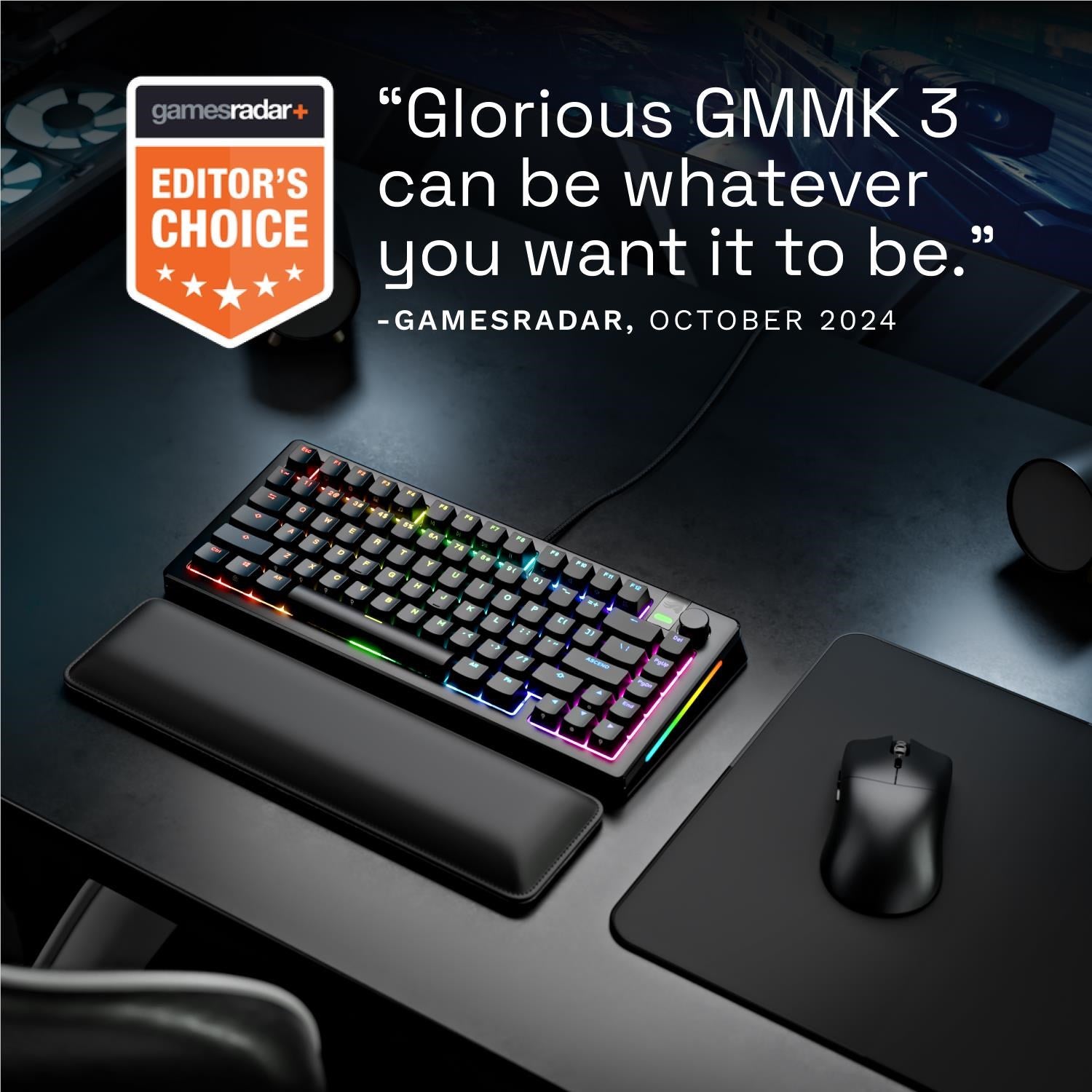 Glorious GMMK 3 PRO 75% Prebuilt Wired Gaming Keyboard (Black)