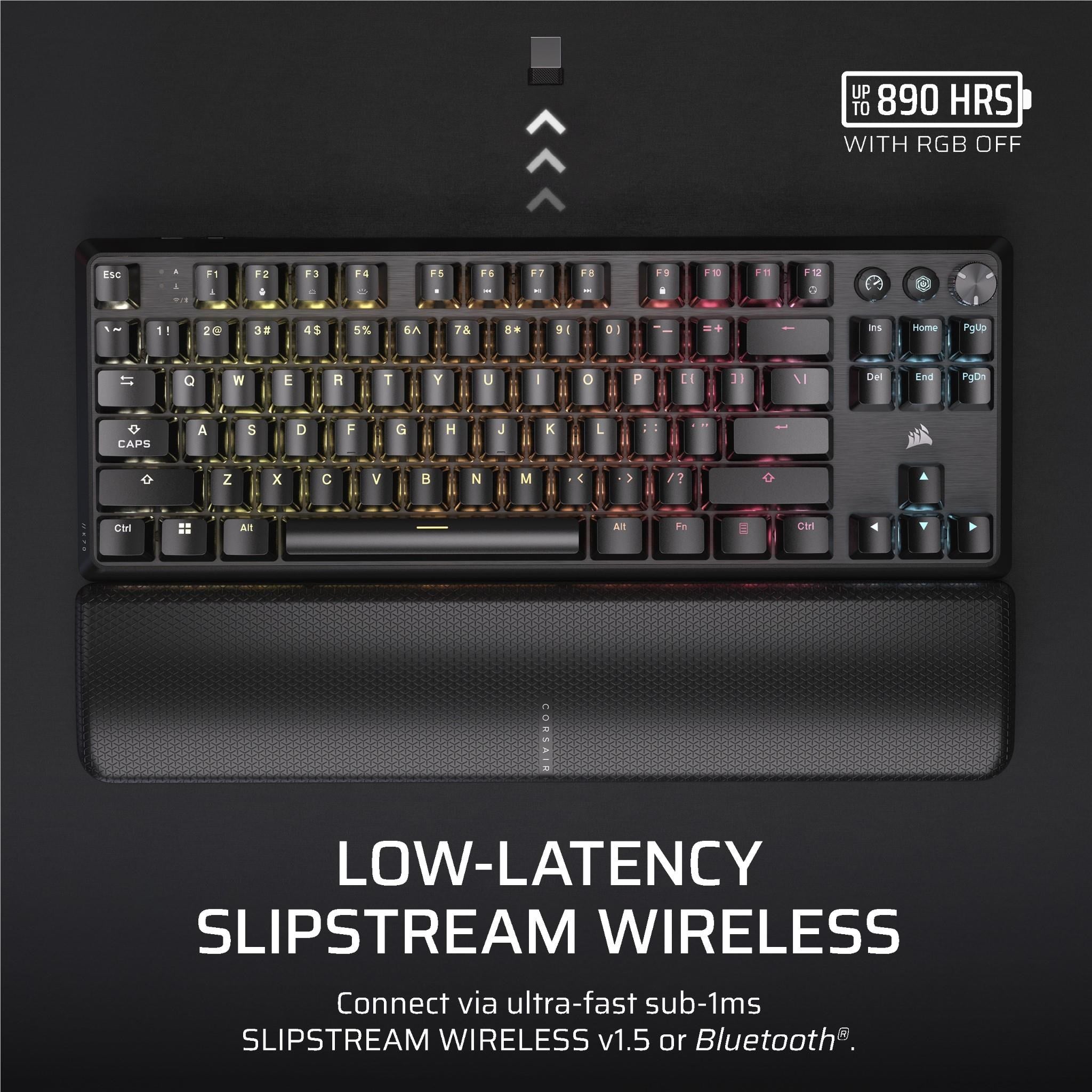Corsair K70 CORE TKL Wireless Tenkeyless Mechanical Gaming Keyboard (Black)