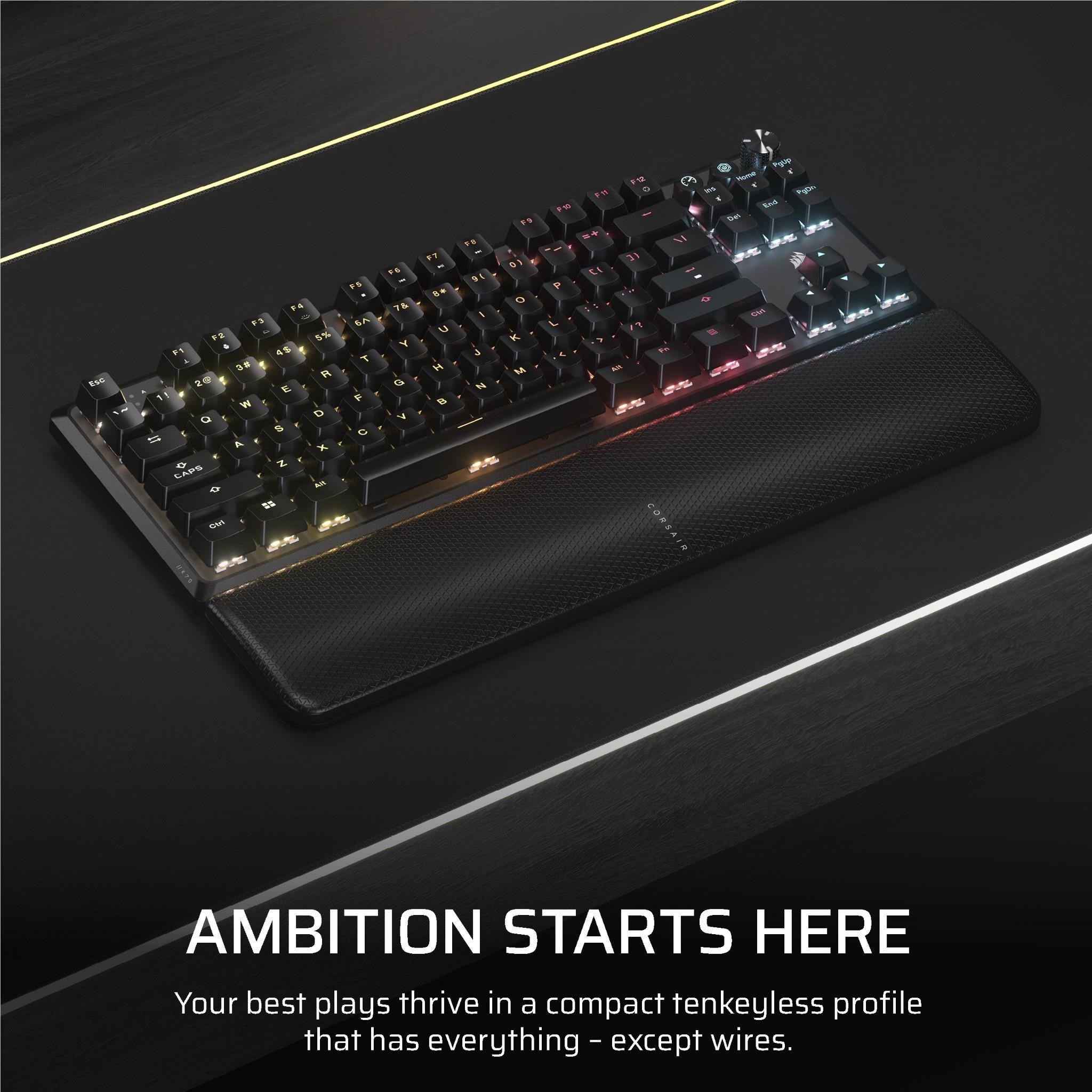 Corsair K70 CORE TKL Wireless Tenkeyless Mechanical Gaming Keyboard (Black)