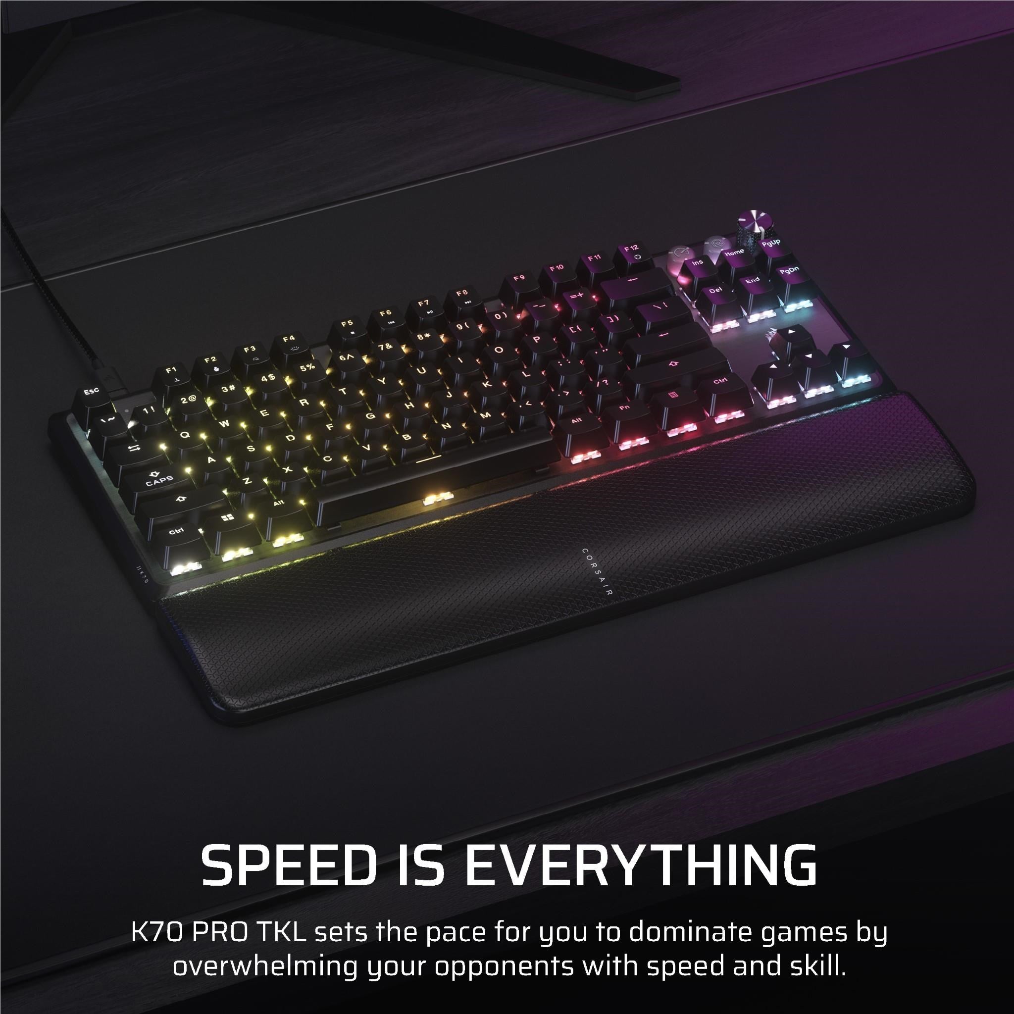 Corsair K70 PRO TKL Tenkeyless Magnetic Mechanical Gaming Keyboard (Black)