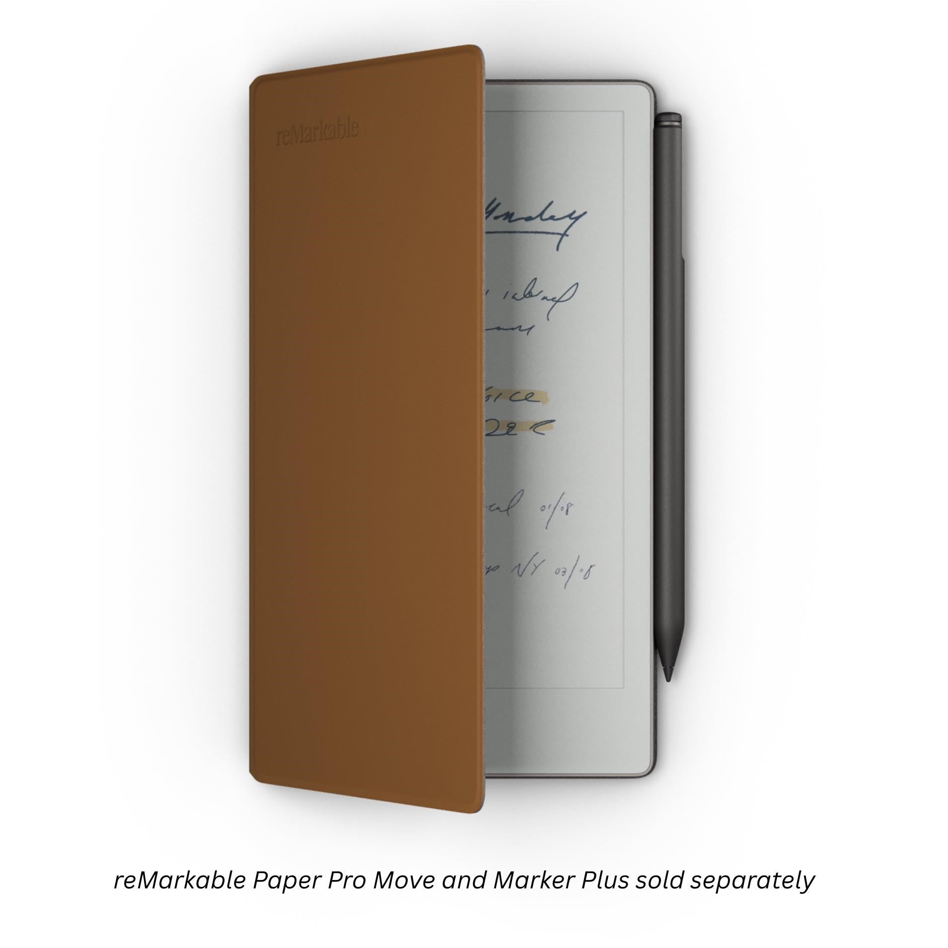 reMarkable Premium Leather Book Folio for reMarkable Paper Pro Move (Brown)