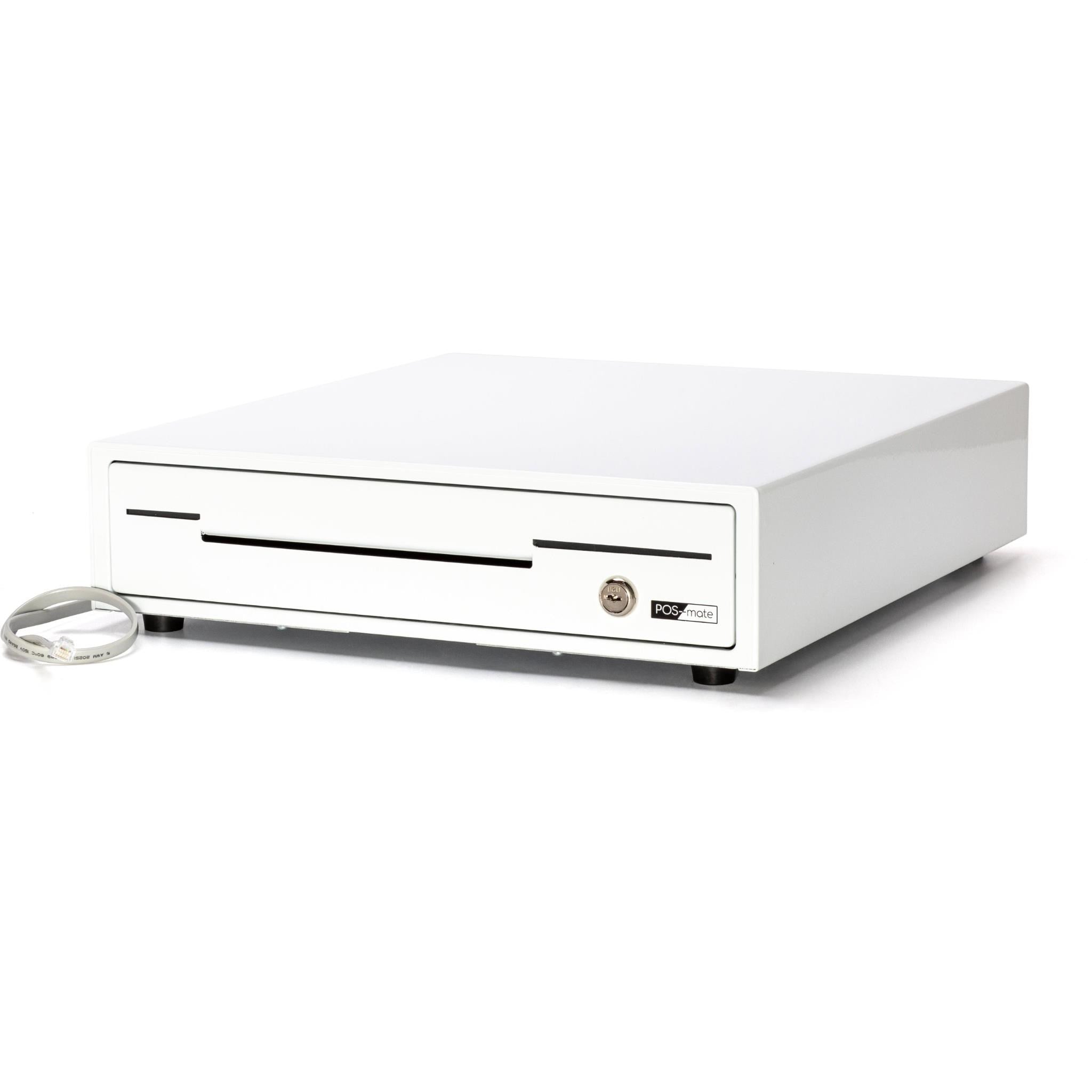 POS-mate Printer Driven Cash Drawer (Gloss White)