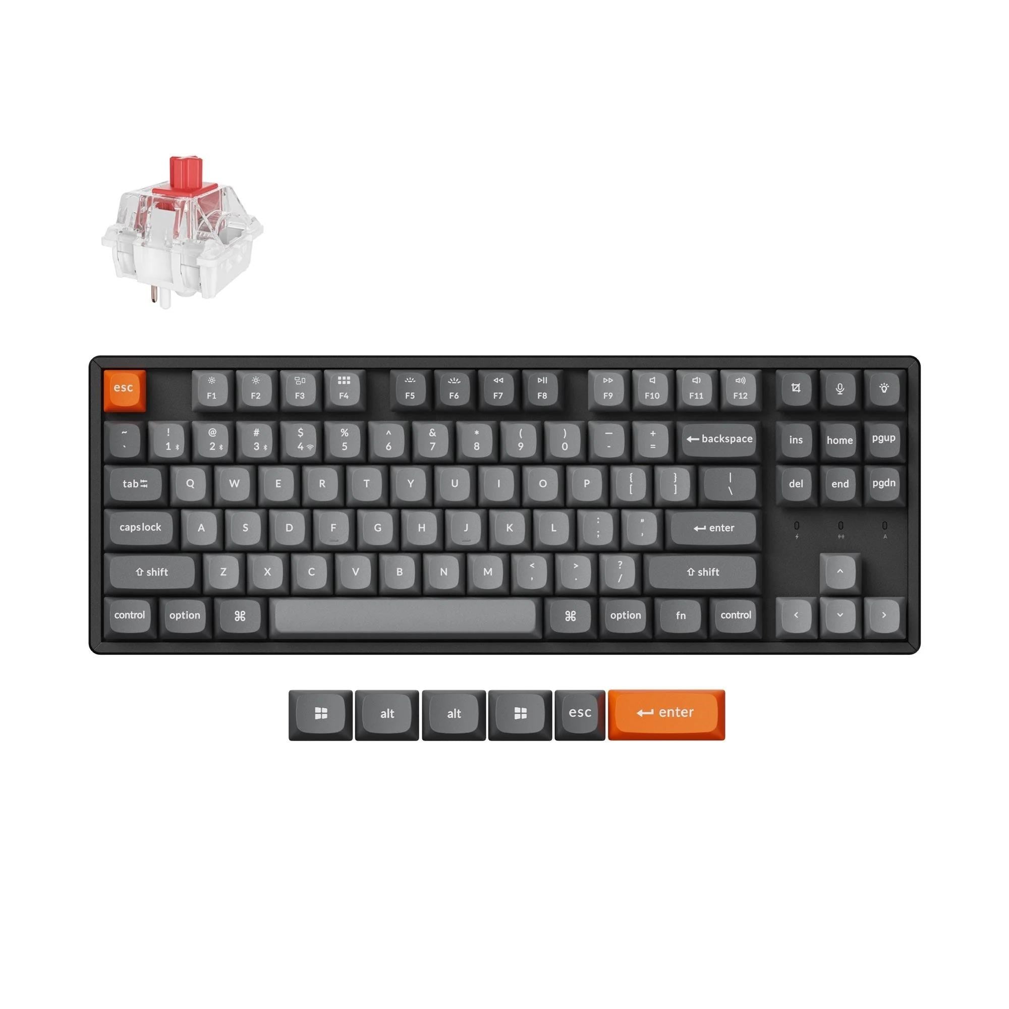 Keychron K8 Max QMK RGB-Backlit Wireless Mechanical Keyboard (Red Switch)