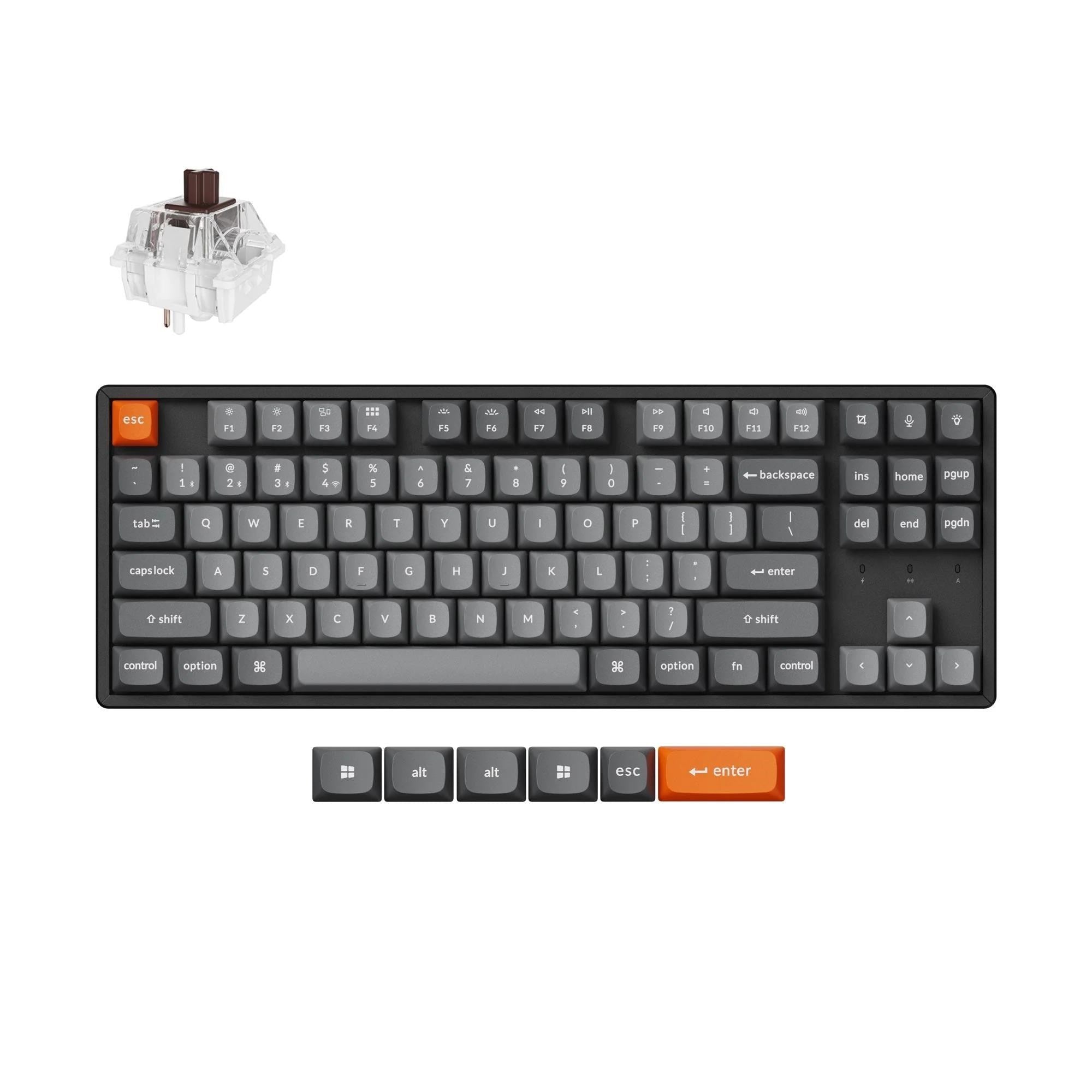 Keychron K8 Max QMK RGB-Backlit Wireless Mechanical Keyboard (Brown Switch)