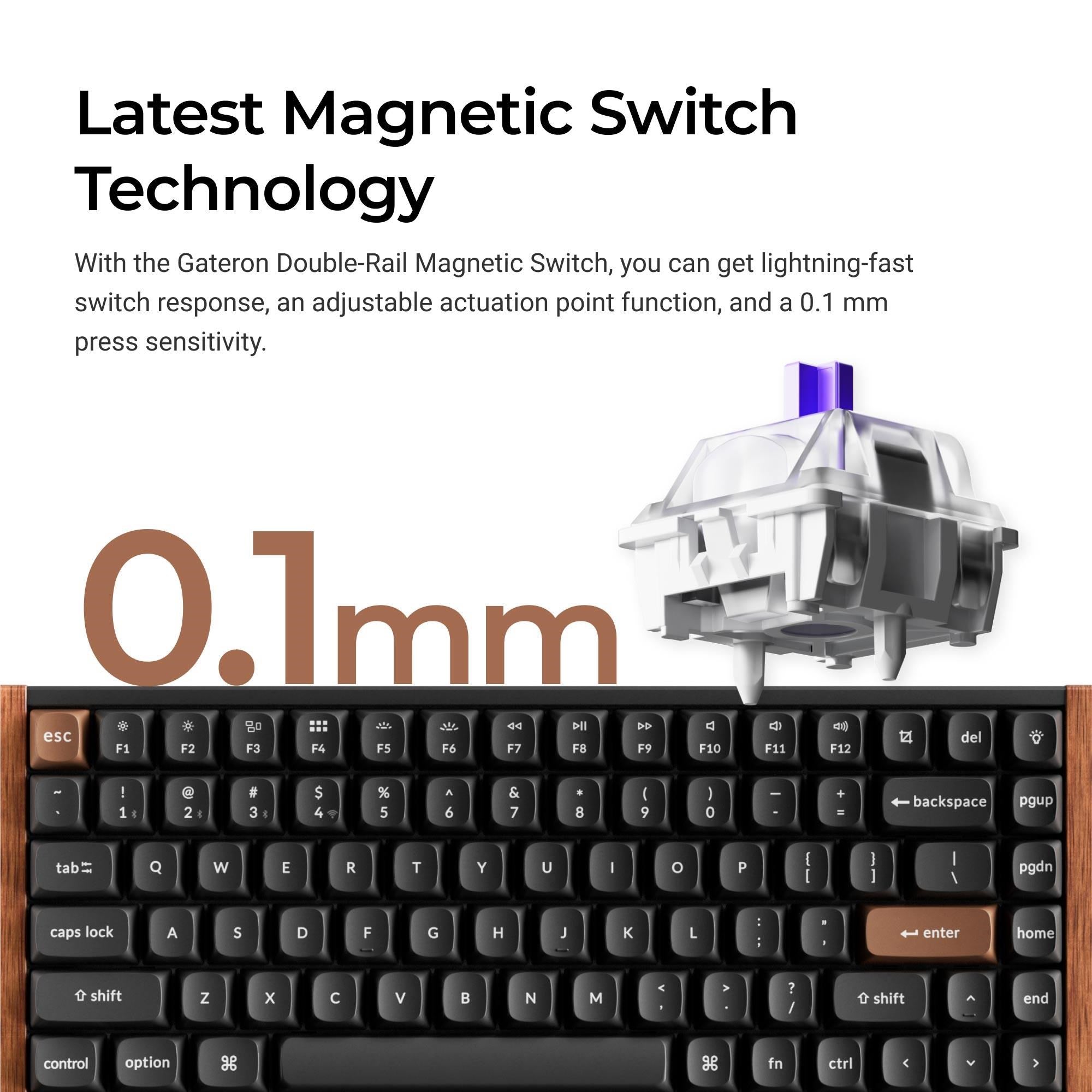Keychron K2 HE 75% Wireless Magnetic Switch Custom Keyboard (White)