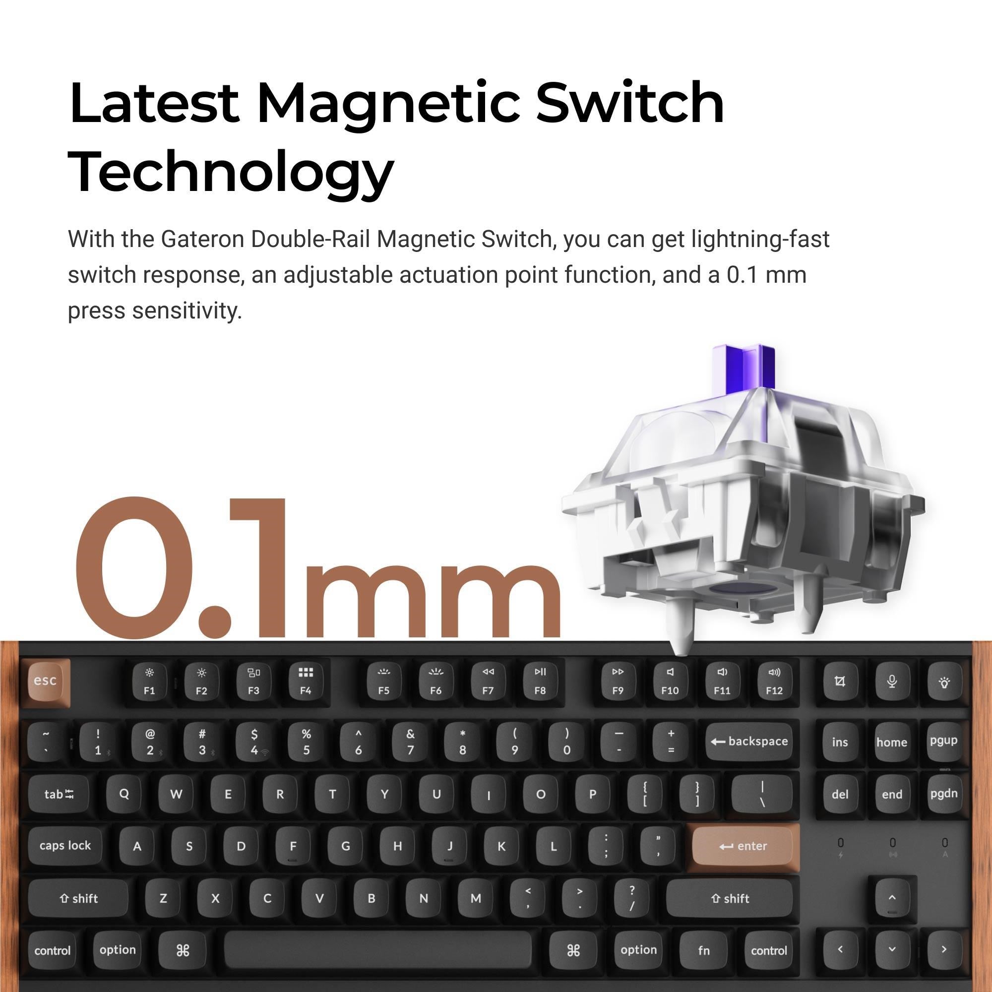 Keychron K8 HE TKL Wireless Magnetic Switch Custom Keyboard (Black)