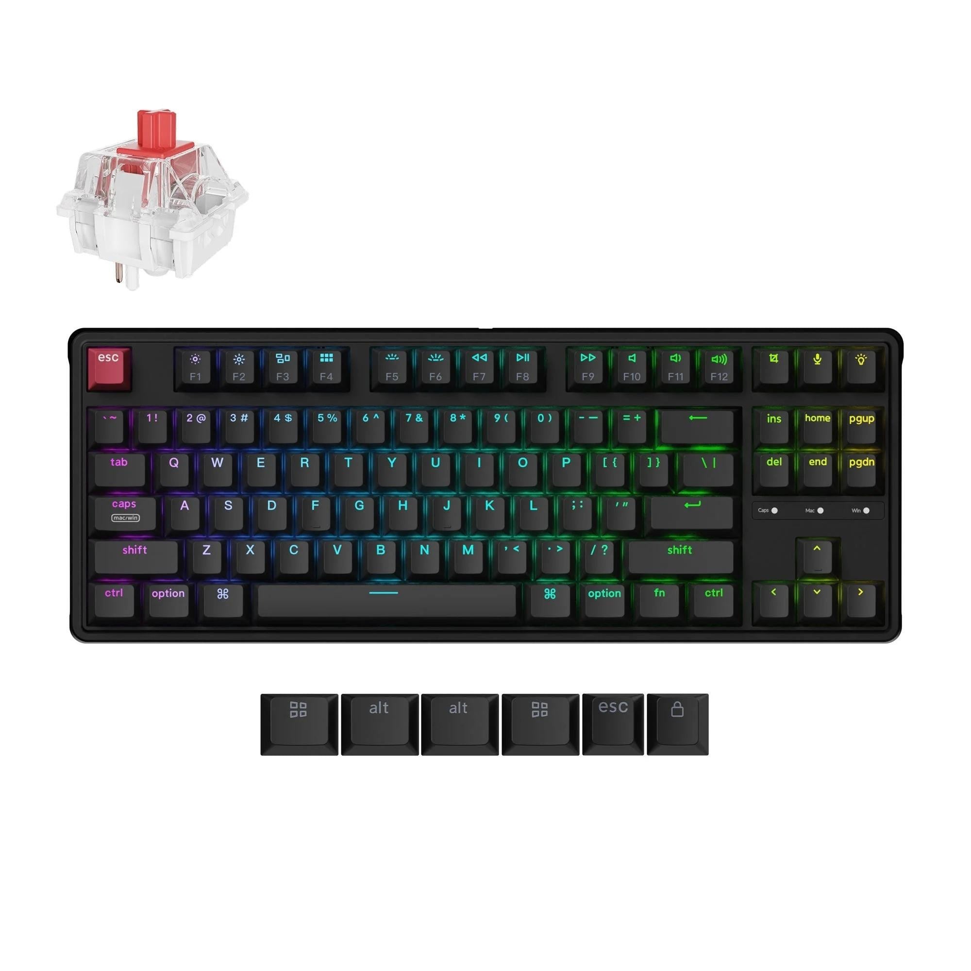 Keychron C3 Pro 8K Hot-Swap QMK Wired Custom Mechanical Keyboard (Red Switch)