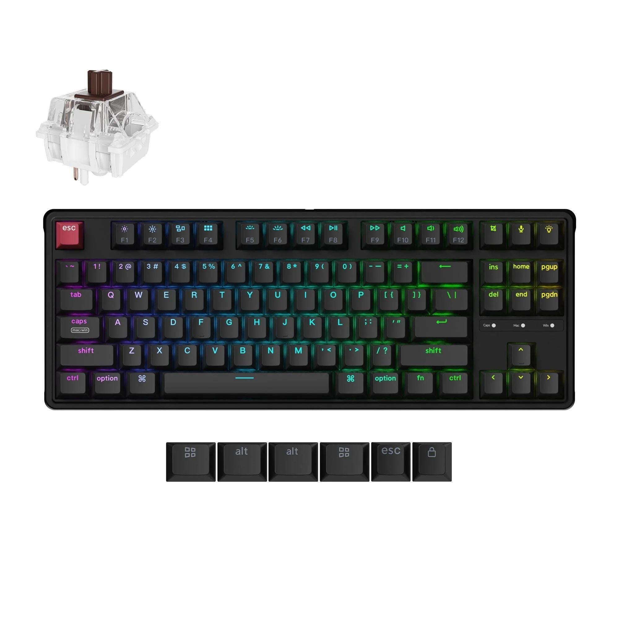 Keychron C3 Pro 8K Hot-Swap QMK Wired Custom Mechanical Keyboard (Brown Switch)