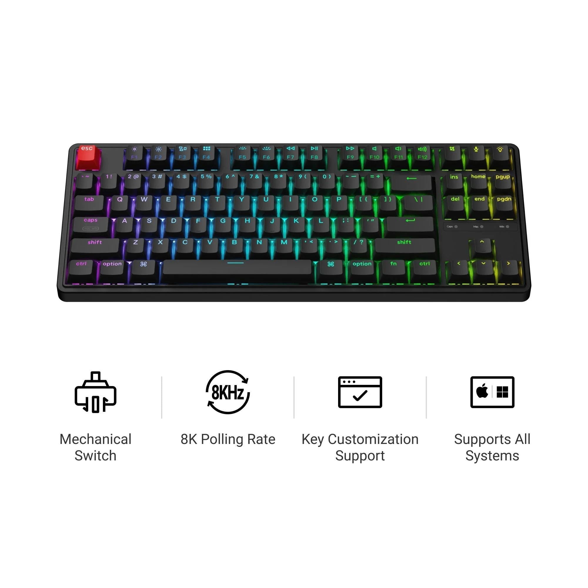 Keychron C3 Pro 8K Hot-Swap QMK Wired Custom Mechanical Keyboard (Brown Switch)