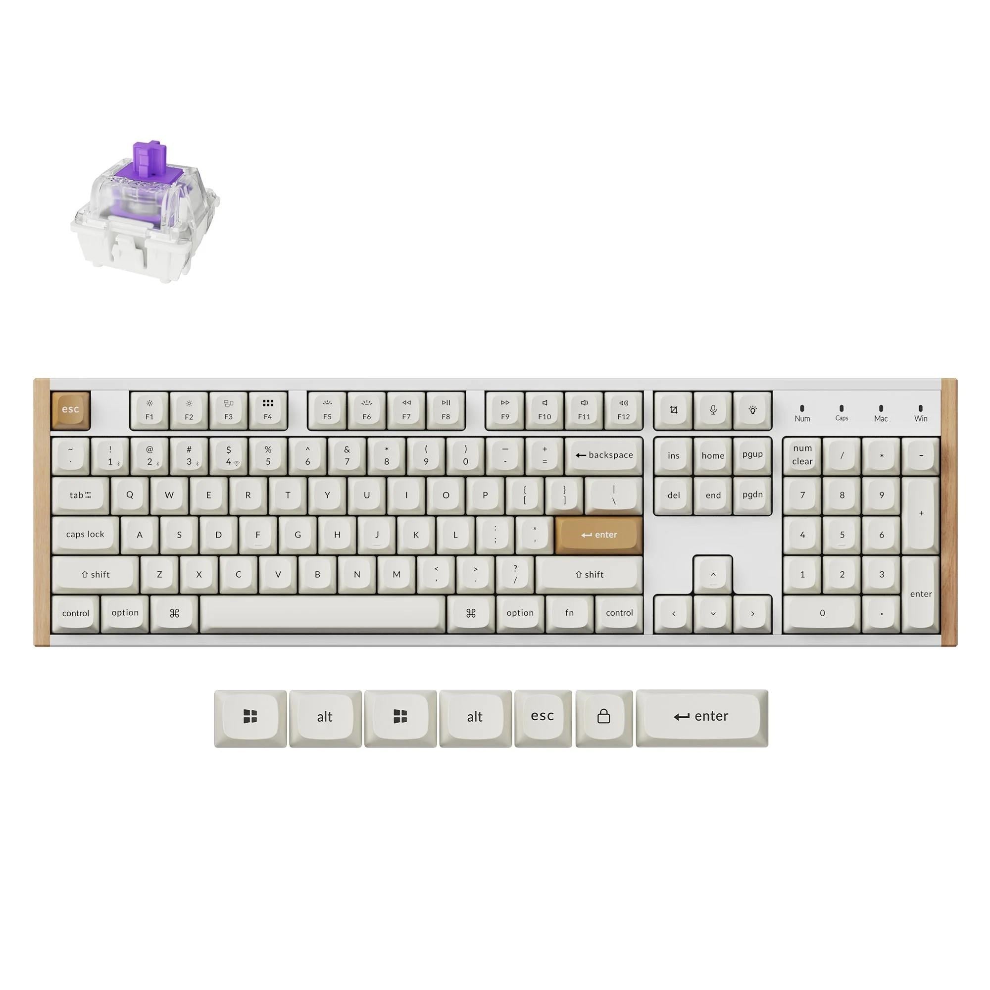 Keychron K10 HE Full Size Wireless Magnetic Switch Custom Keyboard (White)
