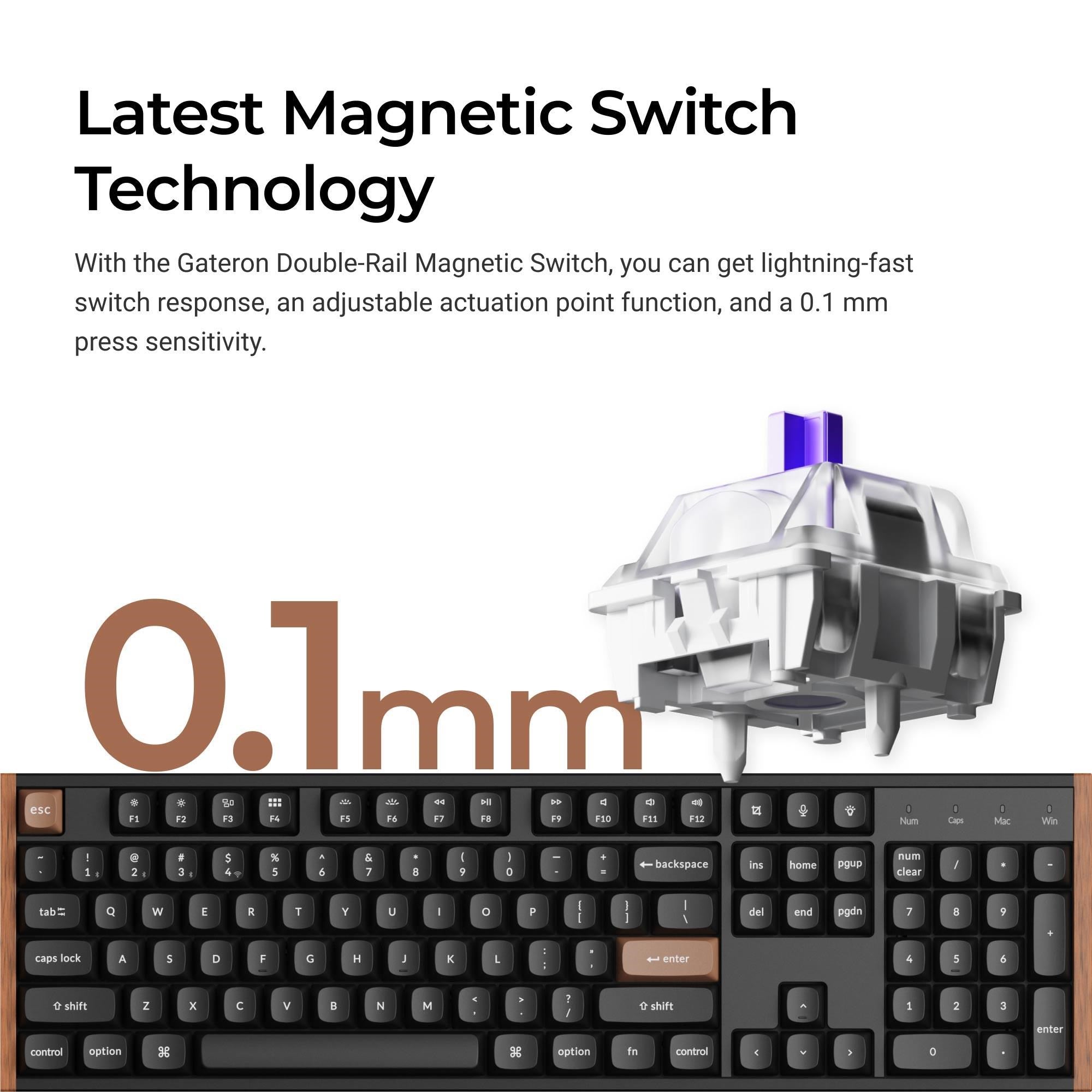 Keychron K10 HE Full Size Wireless Magnetic Switch Custom Keyboard (White)