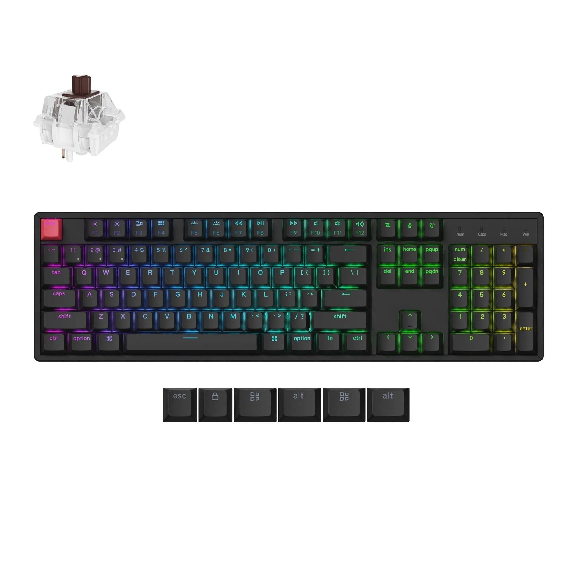Keychron K10v2 Full Size Wireless Mechanical Keyboard with Aluminium Frame (Brown switch)