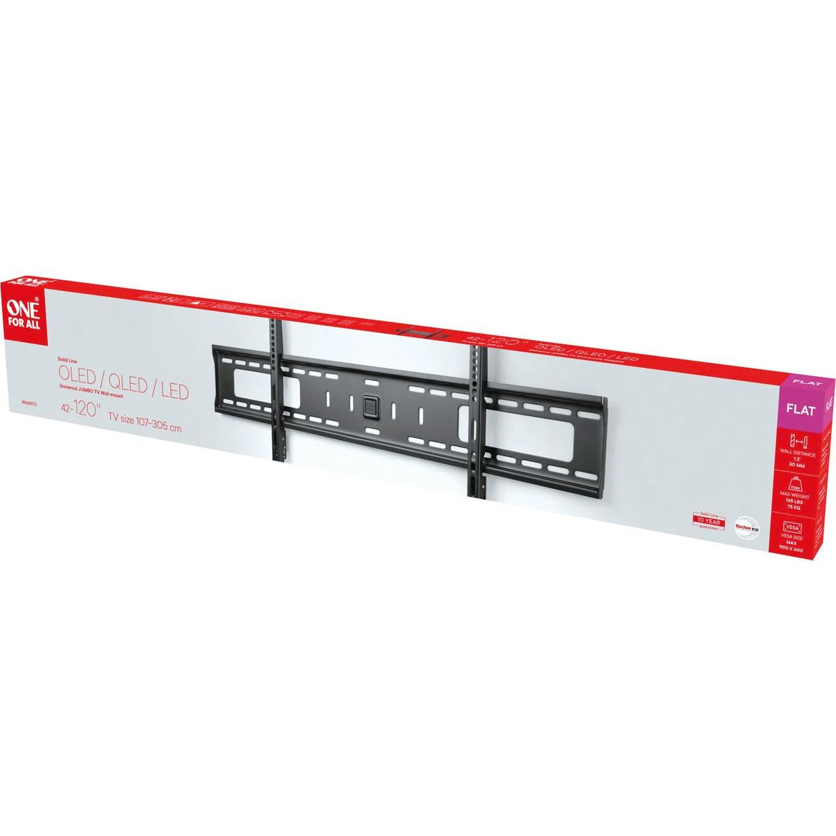One For All SOLID Big Screen Flat Wall Mount Bracket (42'-120')