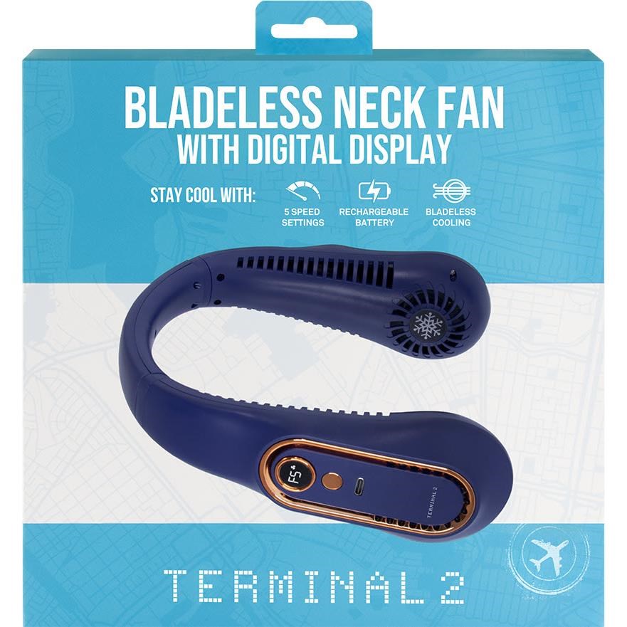 Terminal 2 Neck Fan with Digital Display (Blue)