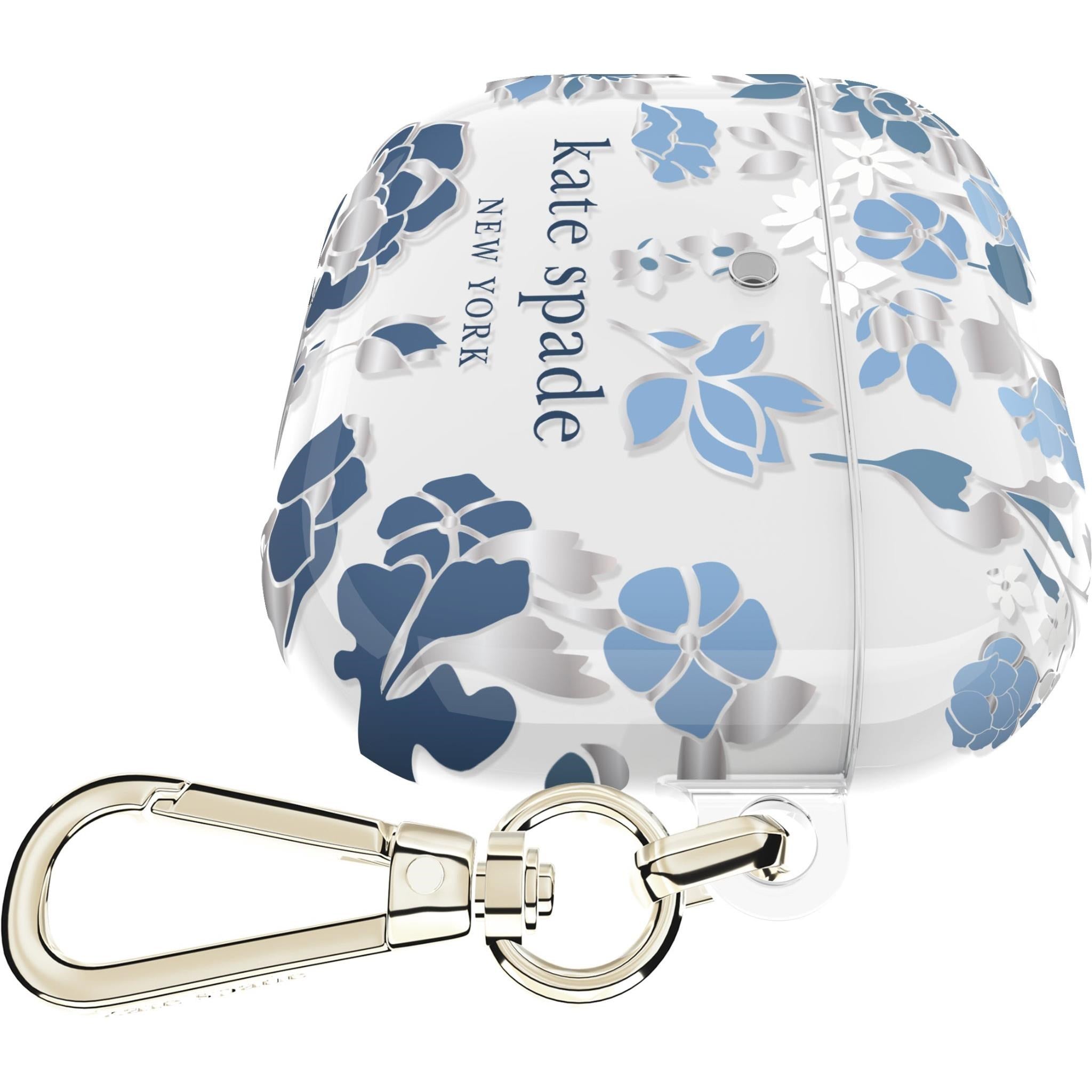 Kate Spade Protective Case for AirPods 4th Gen (Flowerbed Blue/Silver)
