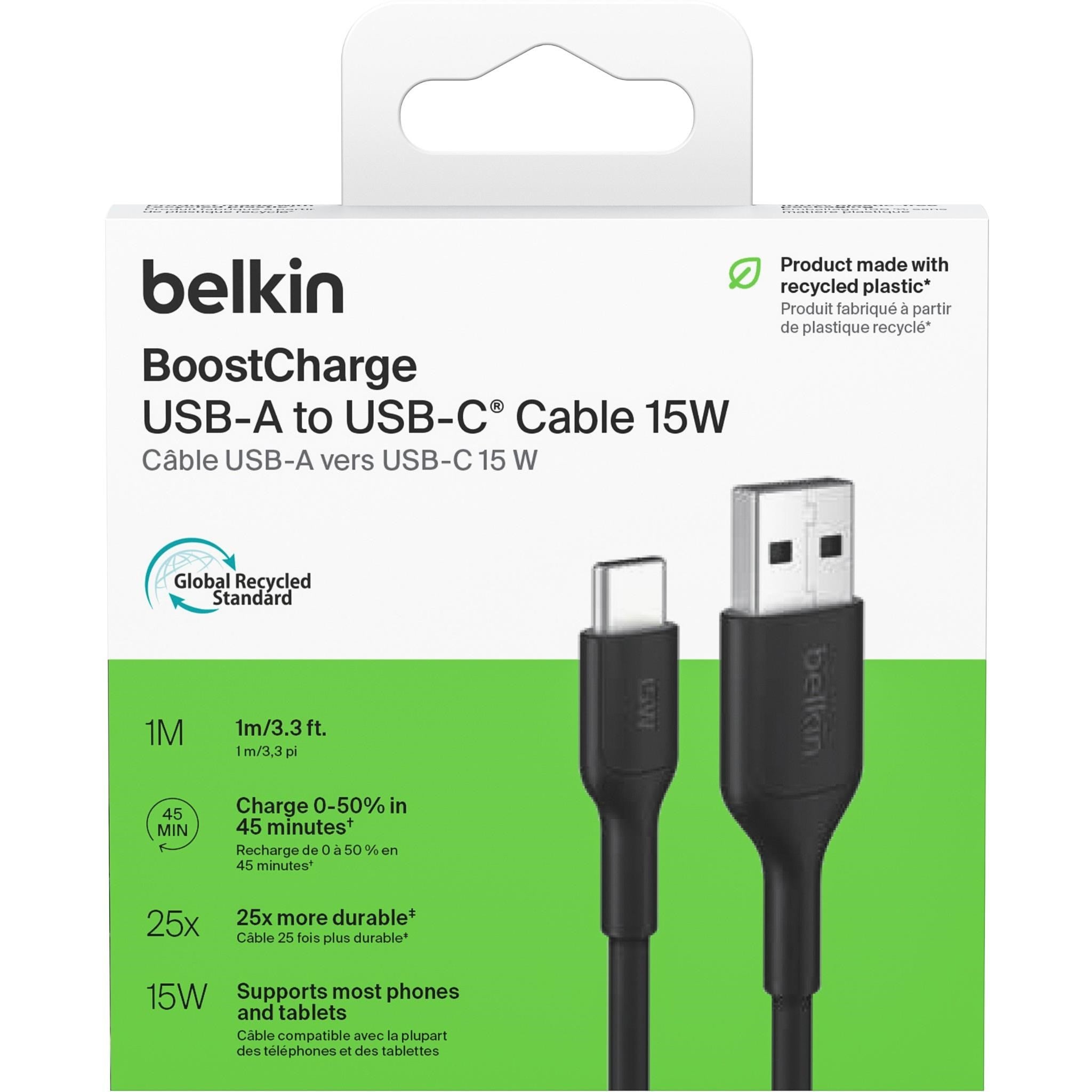 Belkin BoostCharge USB-A to USB-C Cable 15W 1m (Black)