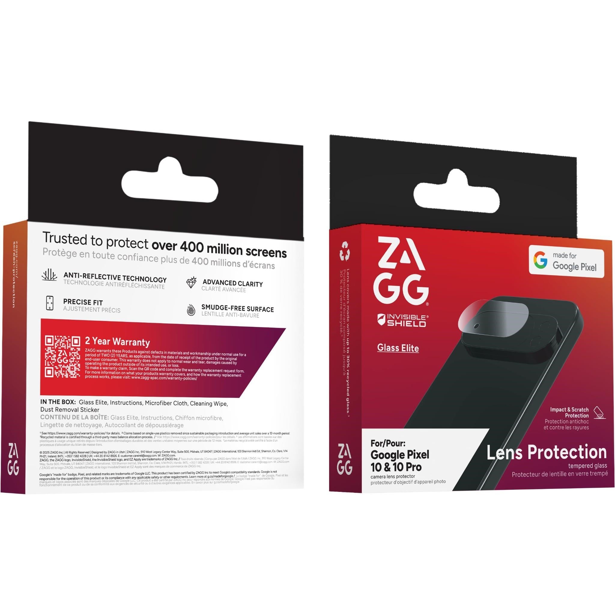ZAGG InvisibleShield Glass Elite CameraFrame Protector for Google Pixel 10/10 Pro