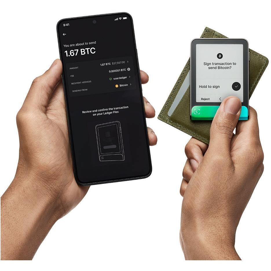 Ledger Flex Crypto Hardware Wallet with Recovery Key (Oxydate Green)